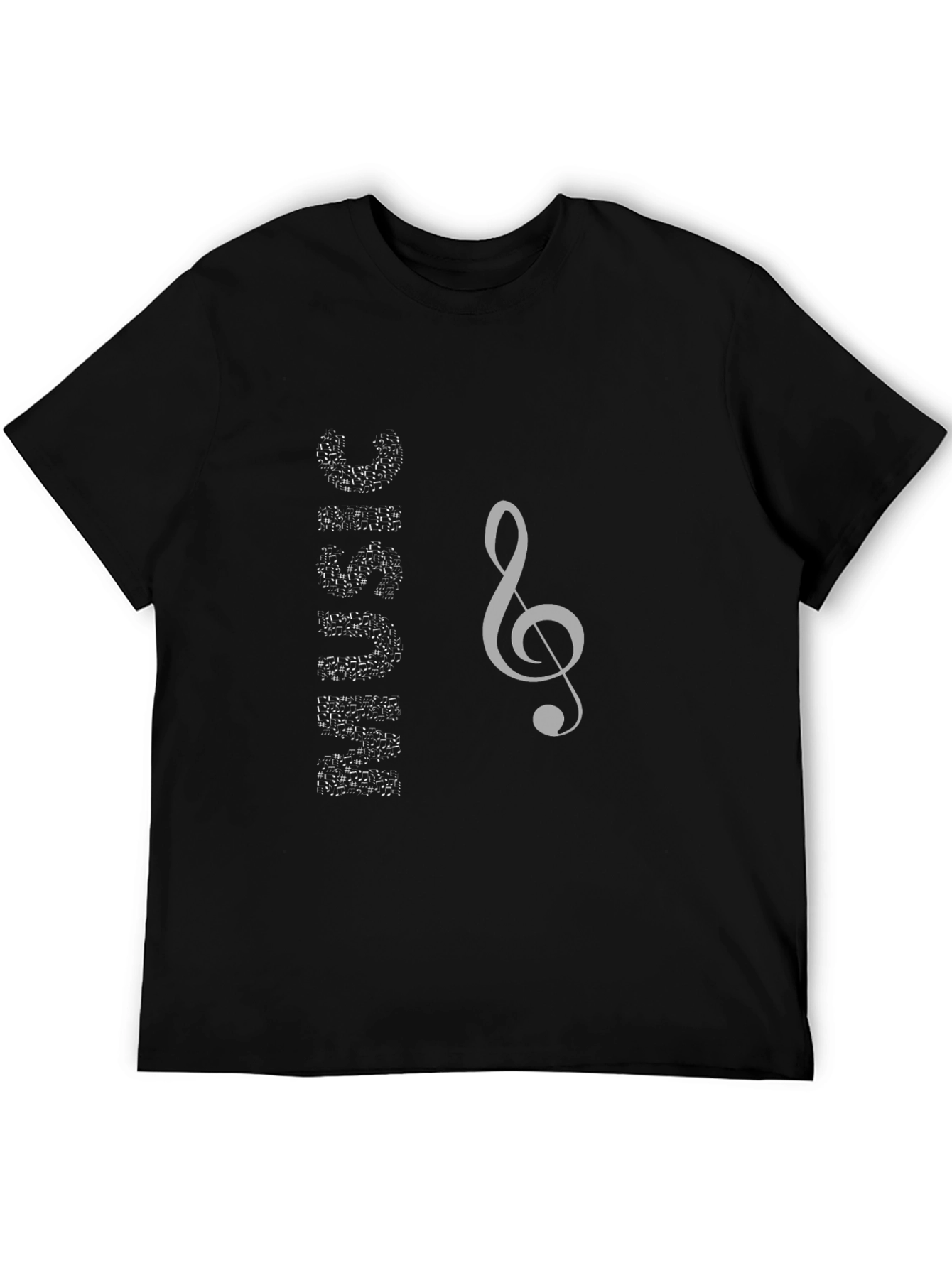 Black Music Note Graphic Black T-Shirt view 5