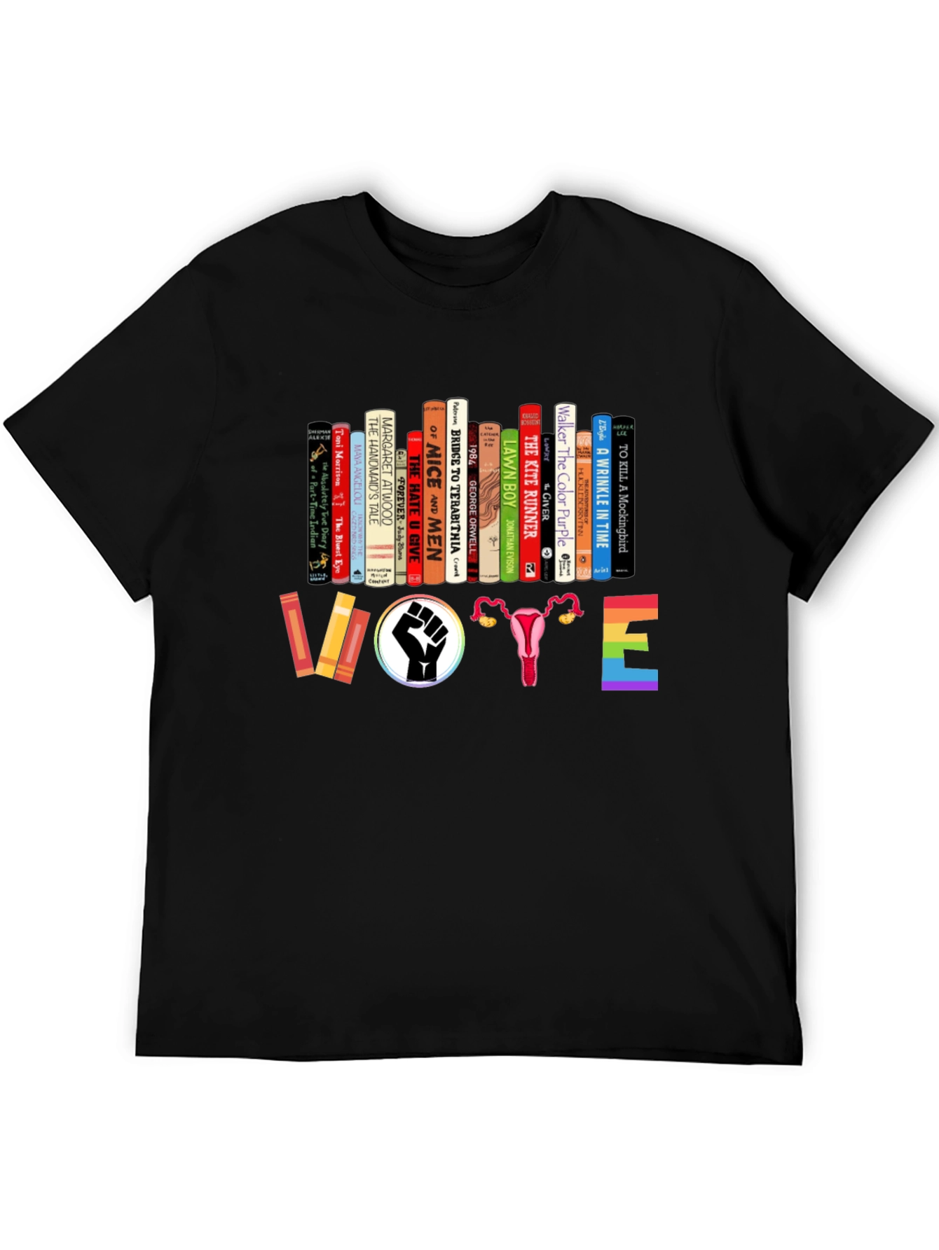 Black Feminist Book Lover Vote T-Shirt view 5