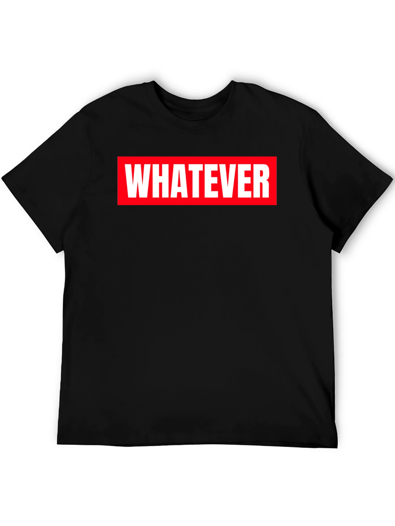 Black Whatever Graphic Tee - Black Casual T-Shirt view 5