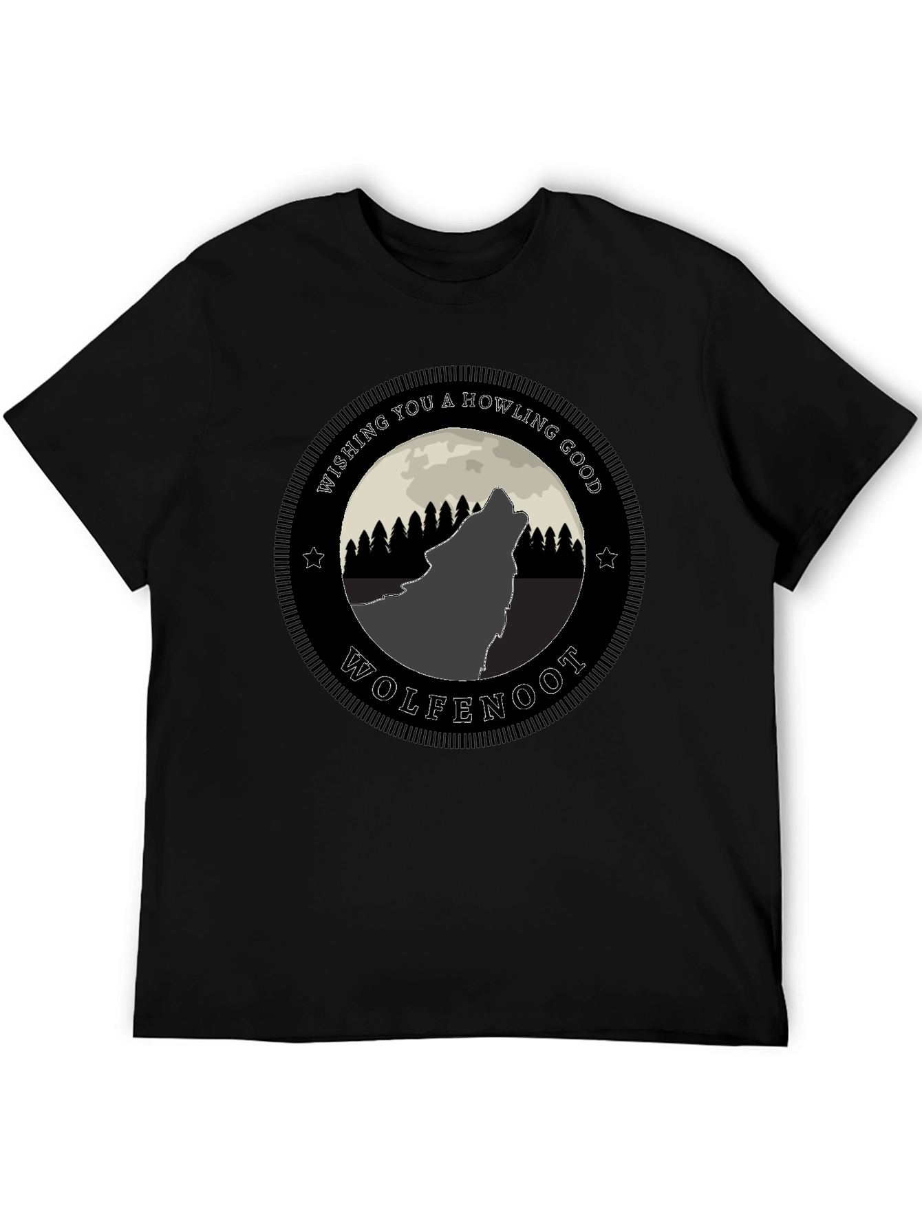 Black Wolfenoot Howling Good T-Shirt view 5