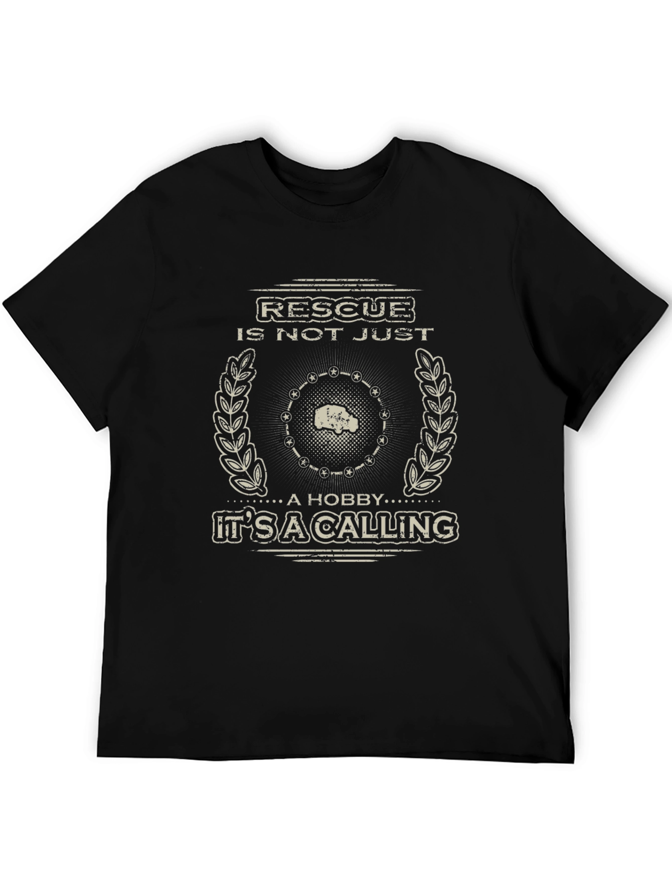 Black Rescue Calling Graphic T-Shirt - Black view 5