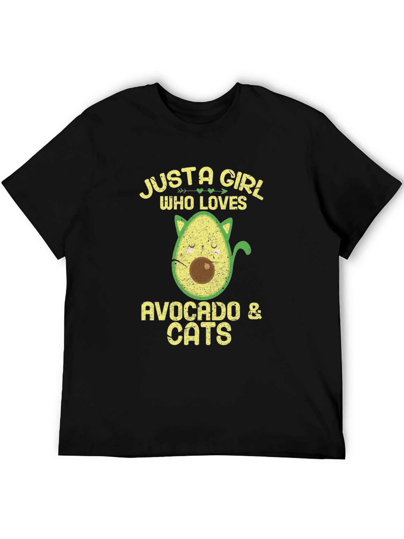 Black Avocado & Cats Graphic T-Shirt view 5