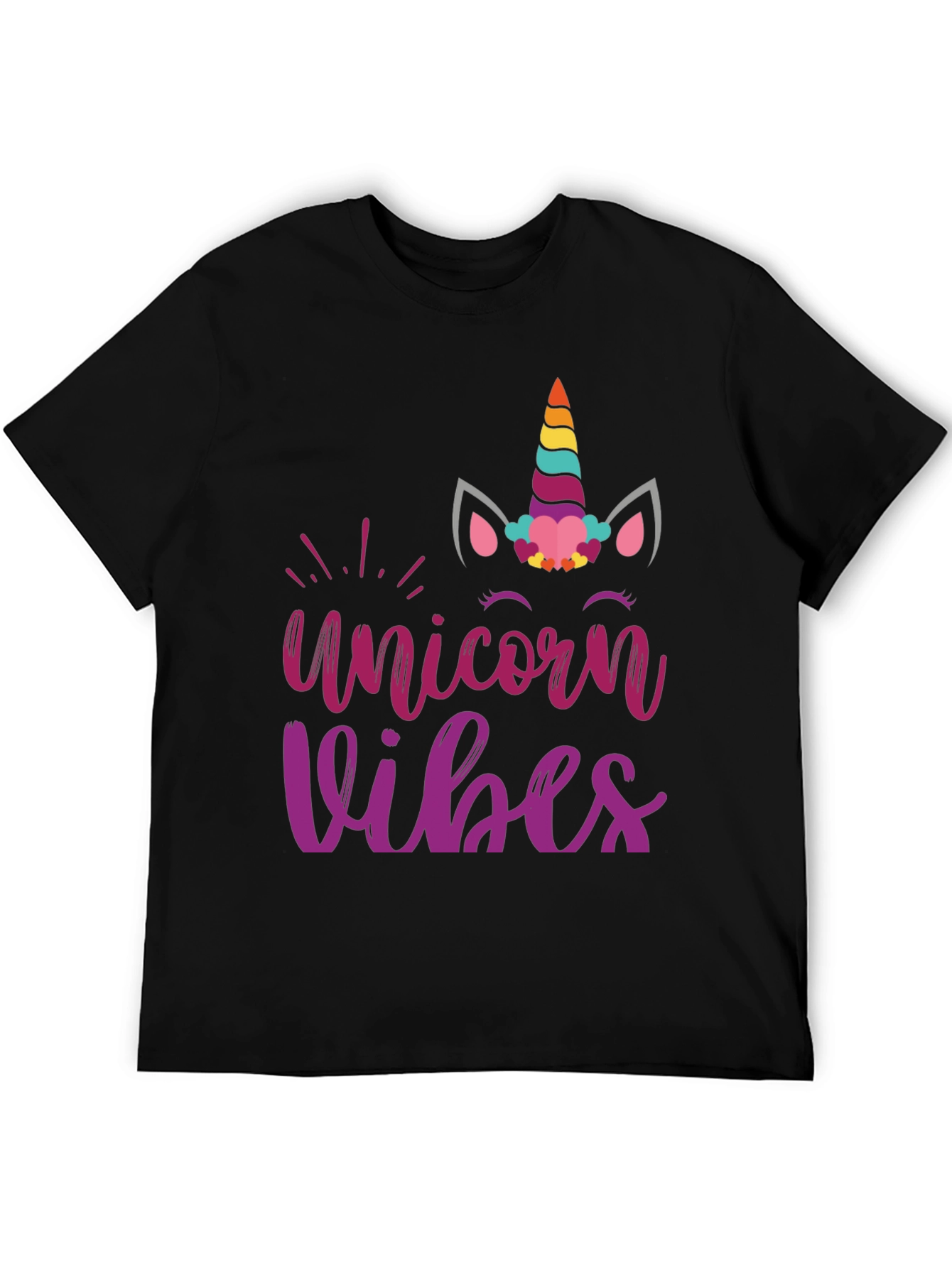 Black Unicorn Vibes Graphic T-Shirt view 5