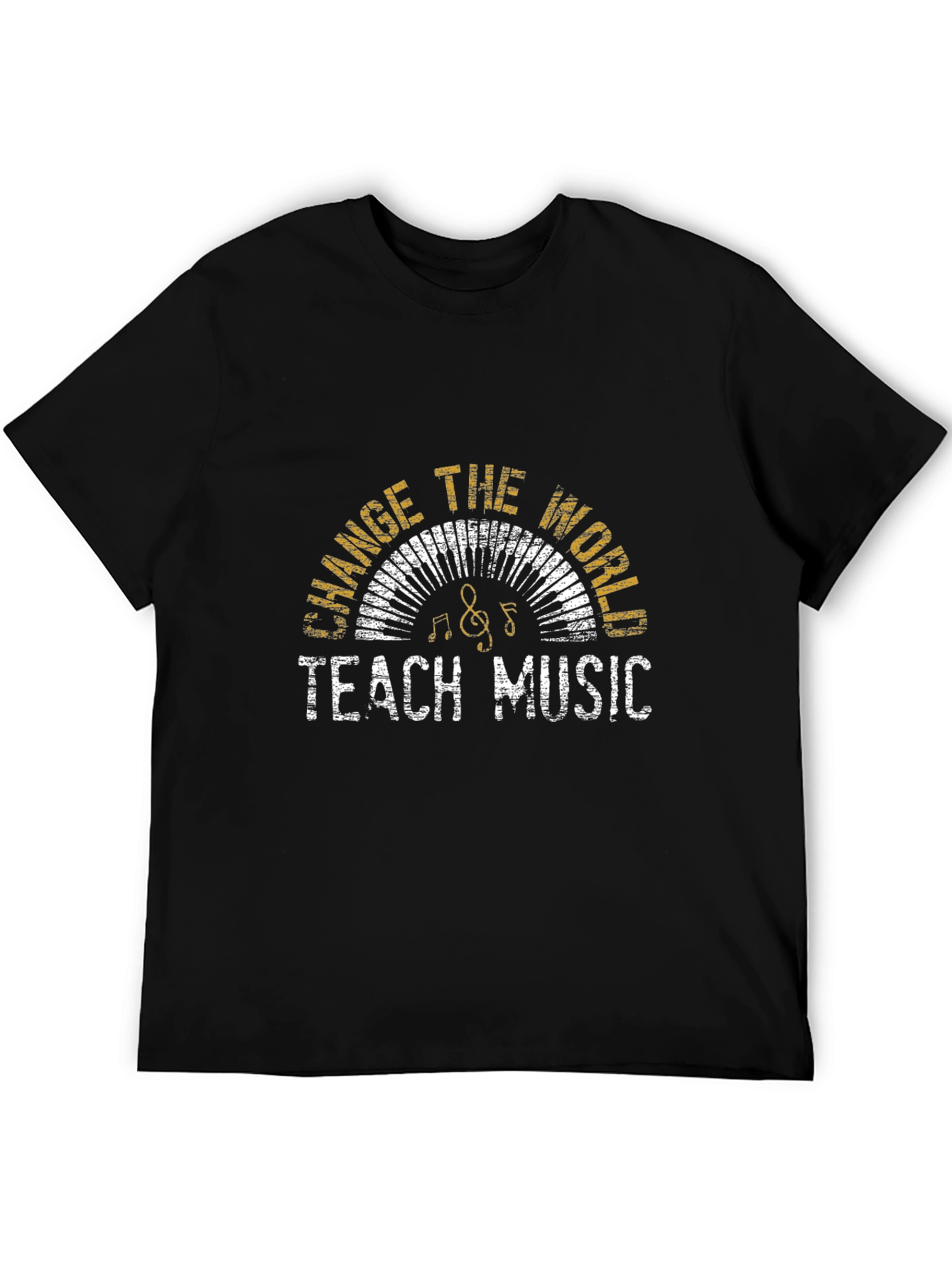 Black Teach Music Change The World T-Shirt view 5
