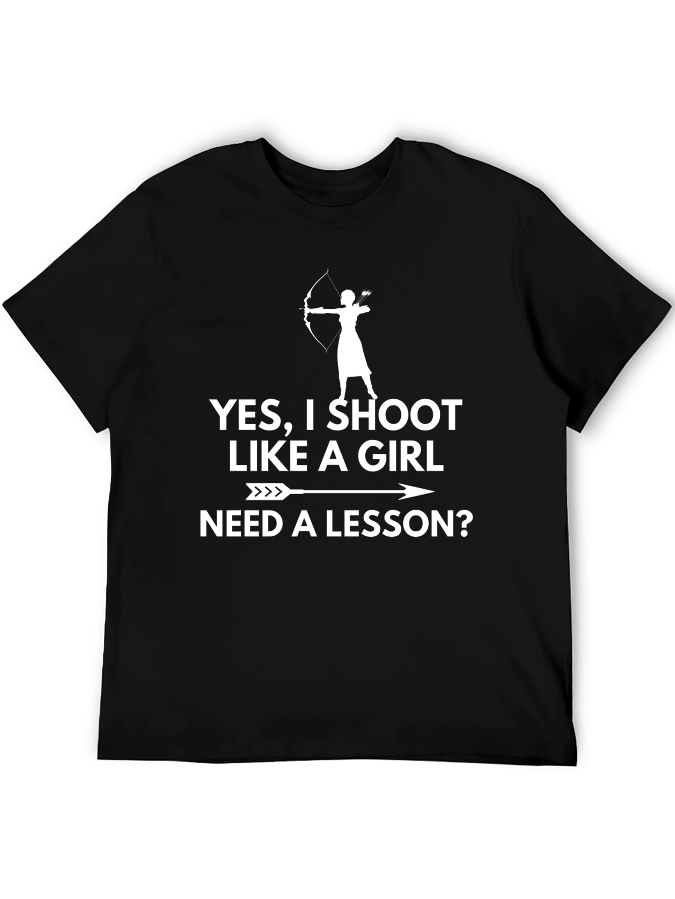 Black Archery Humor T-Shirt: Shoot Like a Girl view 5