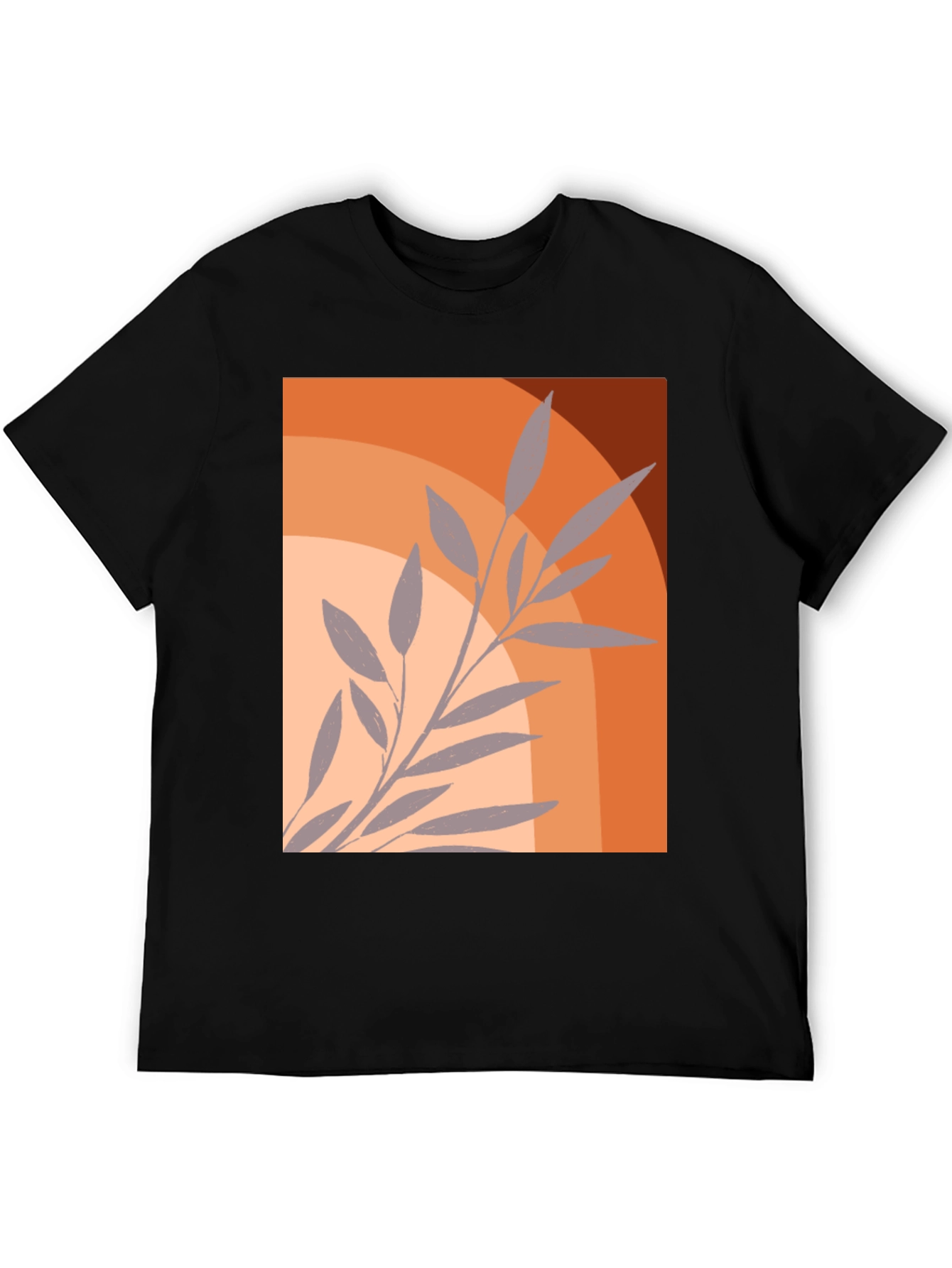 Black Botanical Graphic Tee - Modern Plant Design view 5