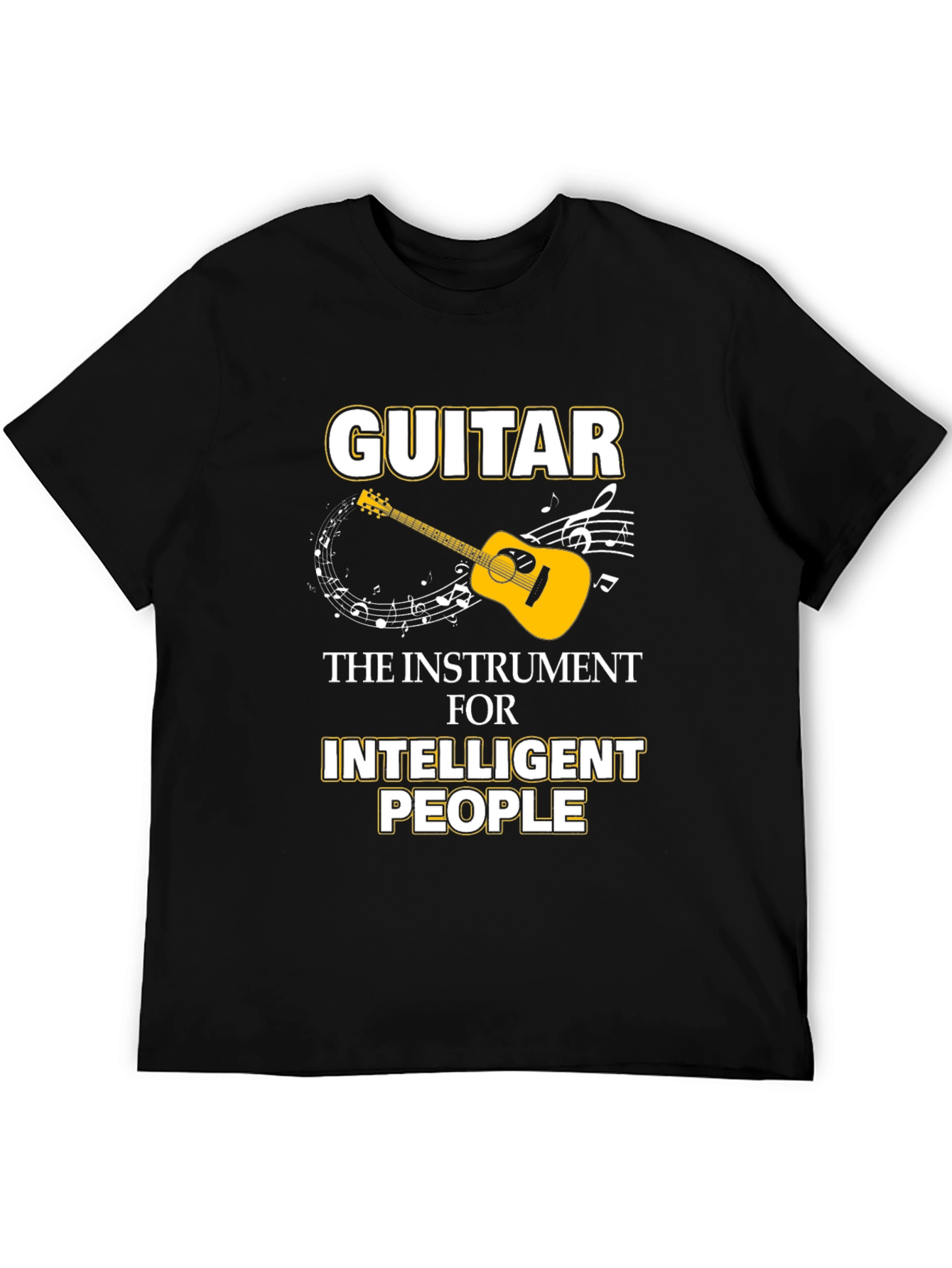 Black Guitar Intelligent People Black T-Shirt view 5