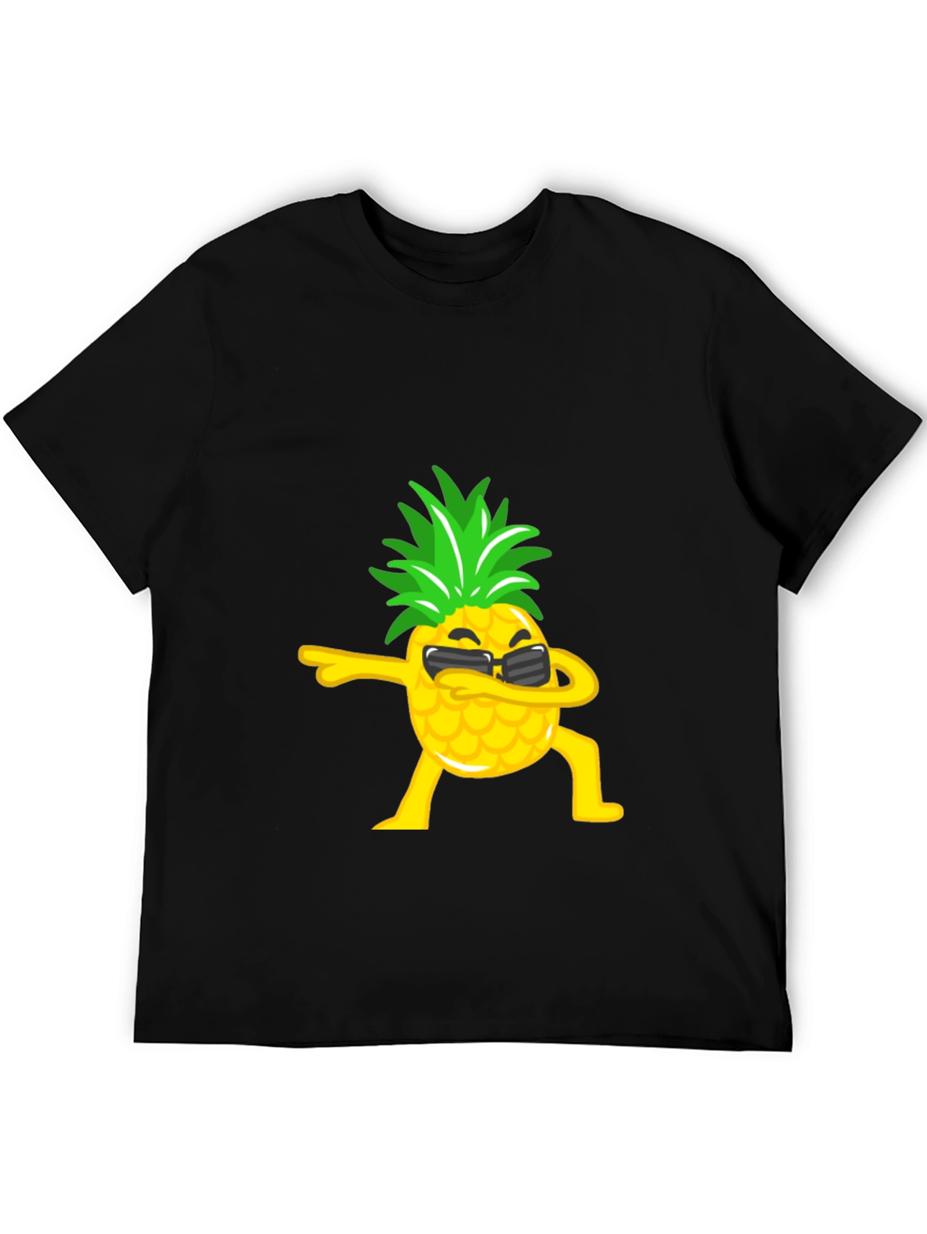 Black Dabbing Pineapple Graphic Tee - Black T-Shirt view 5