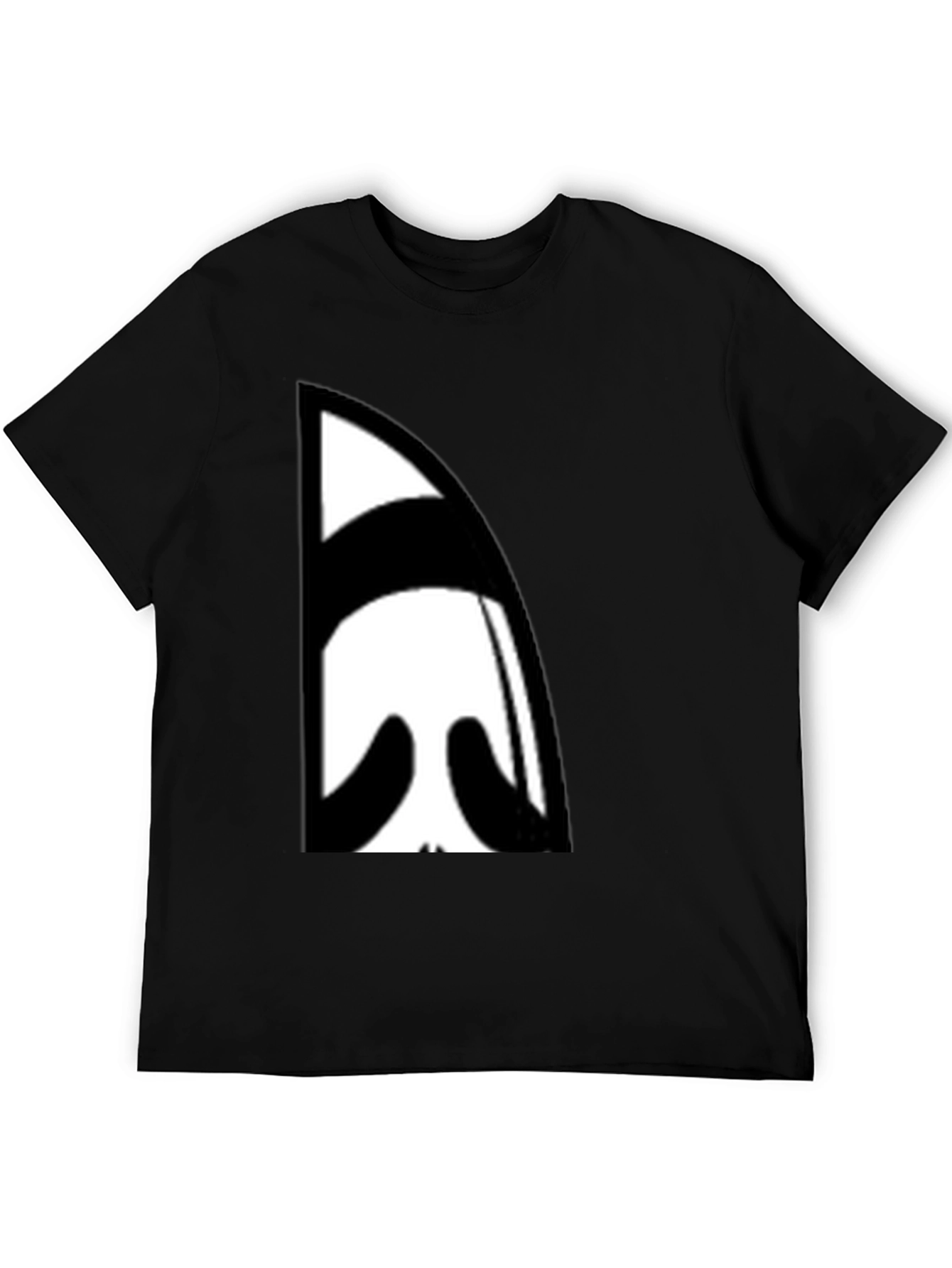 Black Abstract Face Graphic Black T-Shirt view 5
