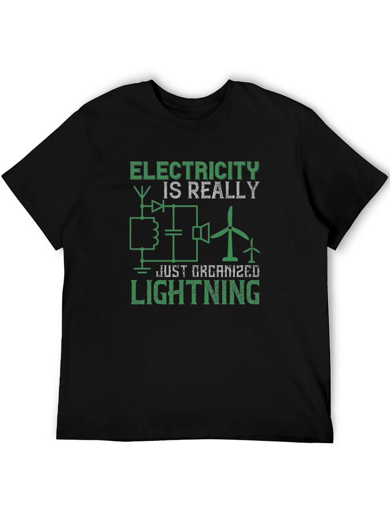 Black Electricity is Really Just Organized Lightning T-Shirt view 5