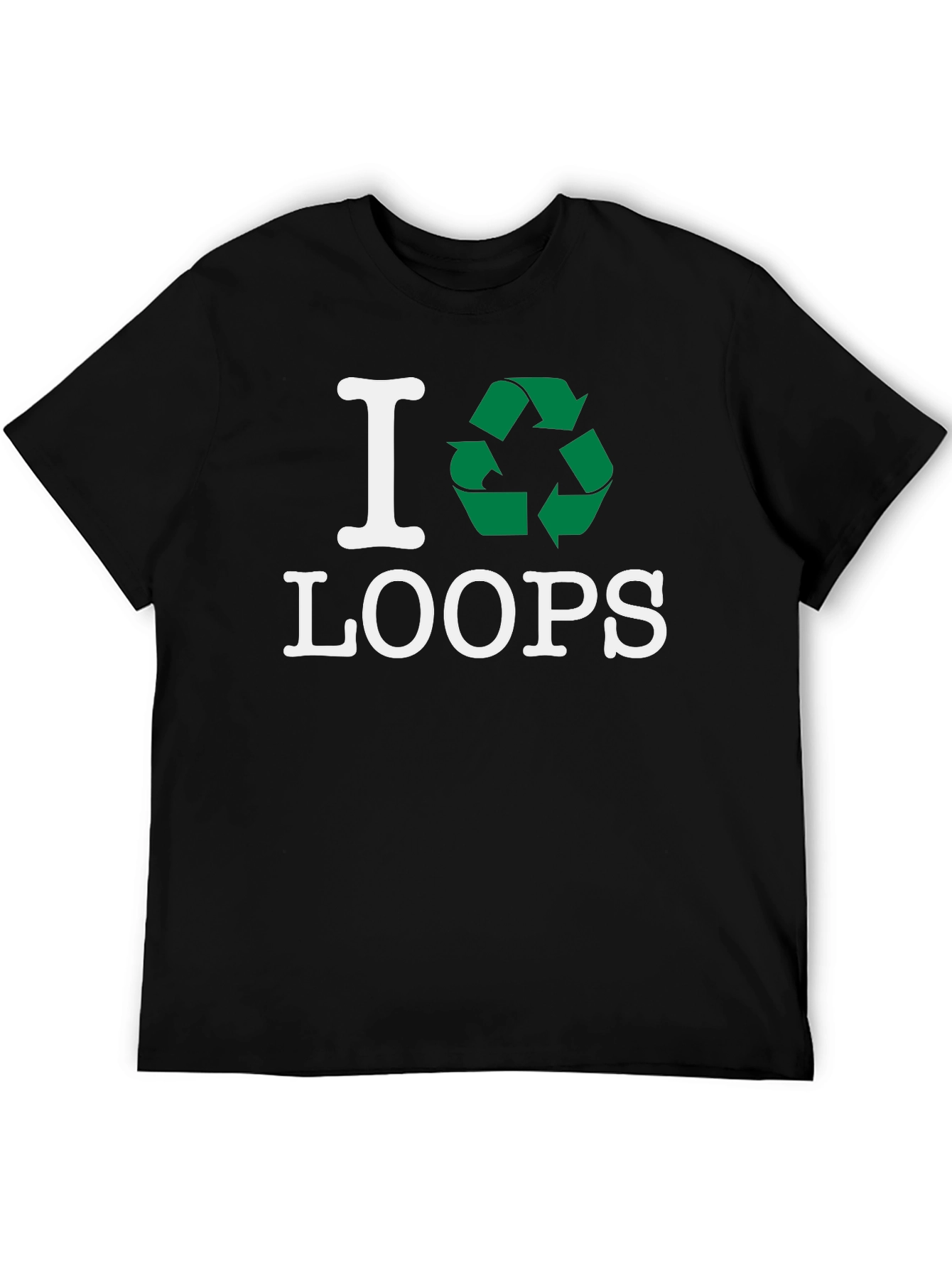 Black I Recycle Loops T-Shirt - Eco Friendly Fashion view 5