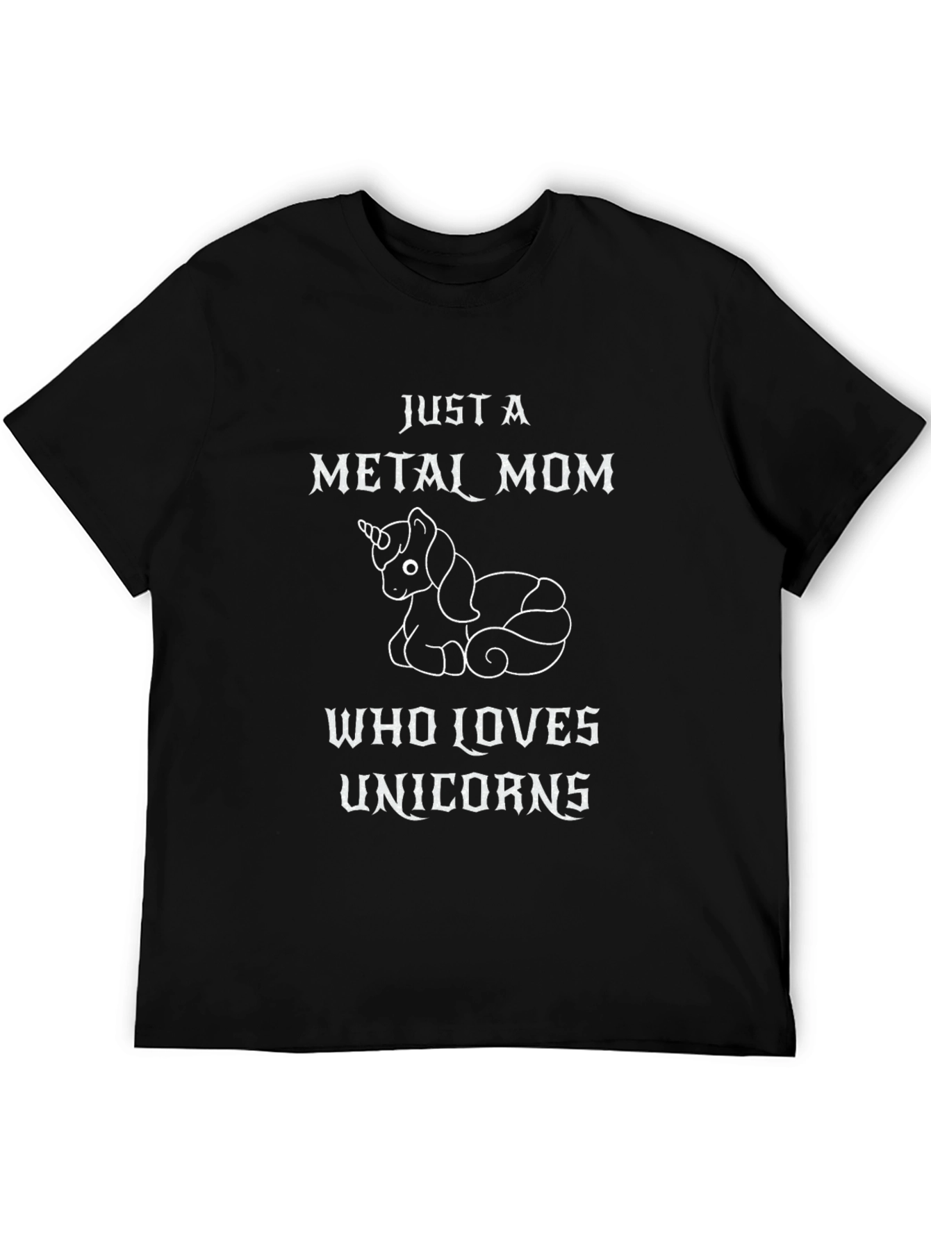 Black Metal Mom Unicorn Graphic T-Shirt view 5