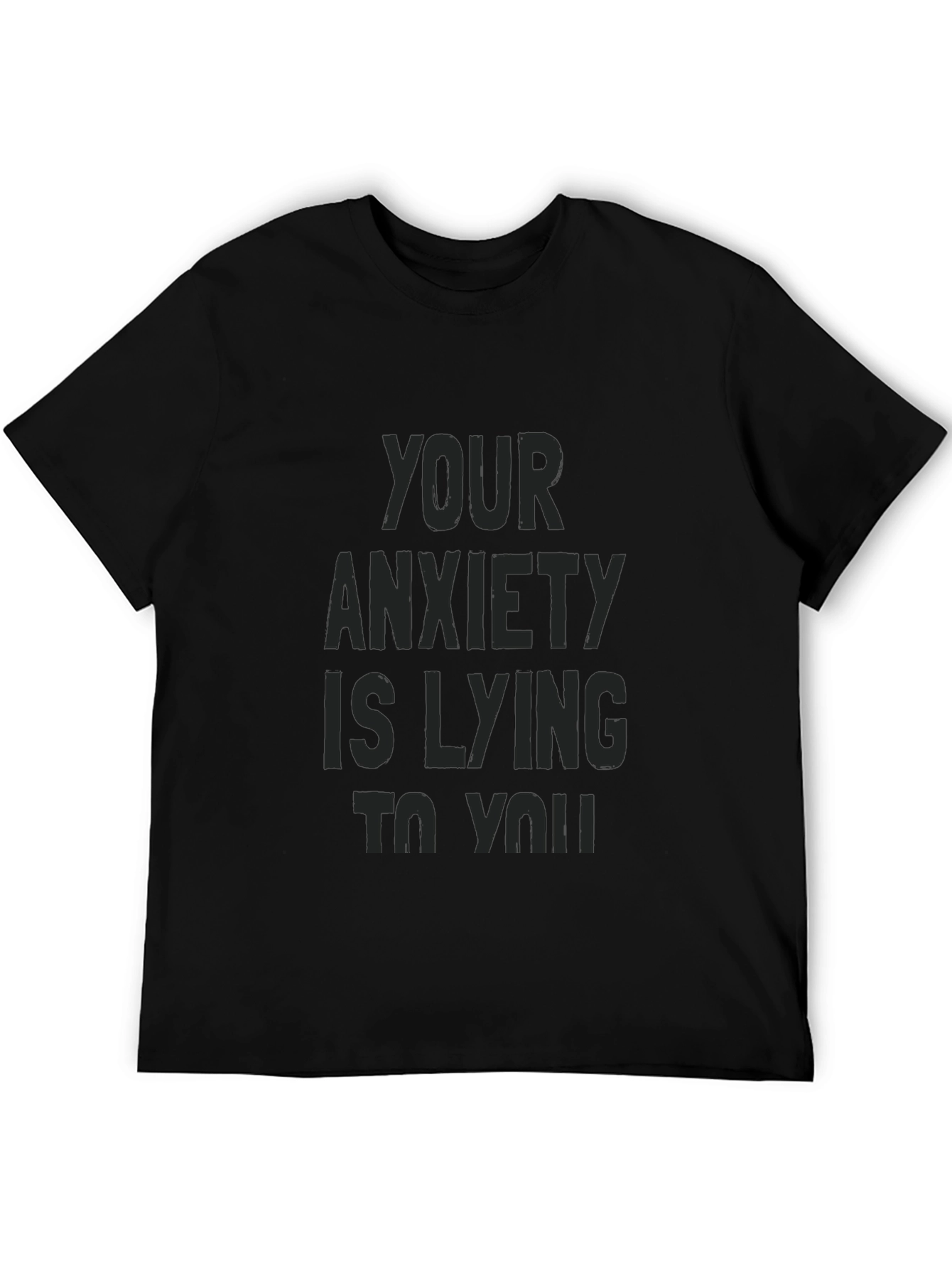Black Anxiety Awareness T-Shirt - Black view 5