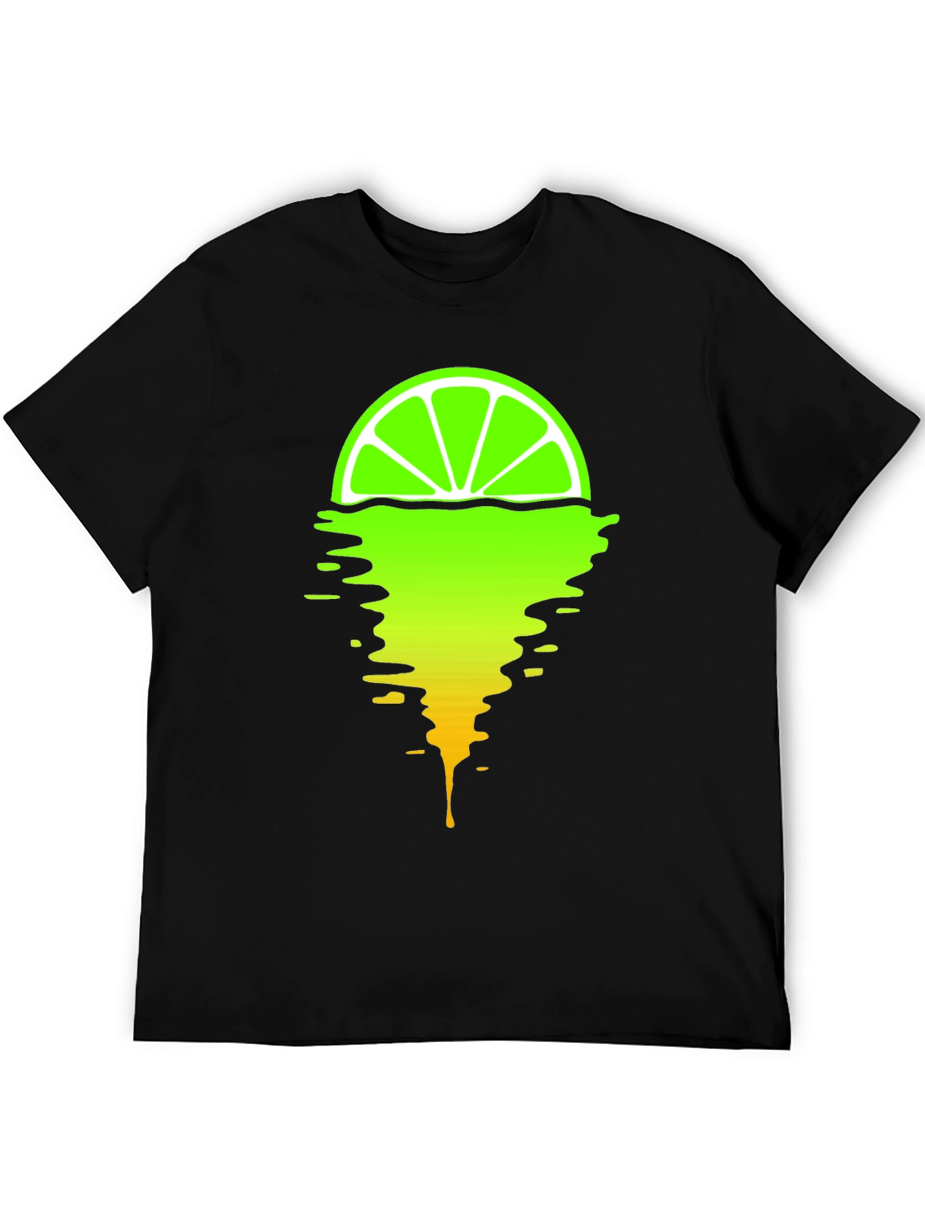 Black Melting Lime Graphic T-Shirt - Stylish Men's Tee view 5