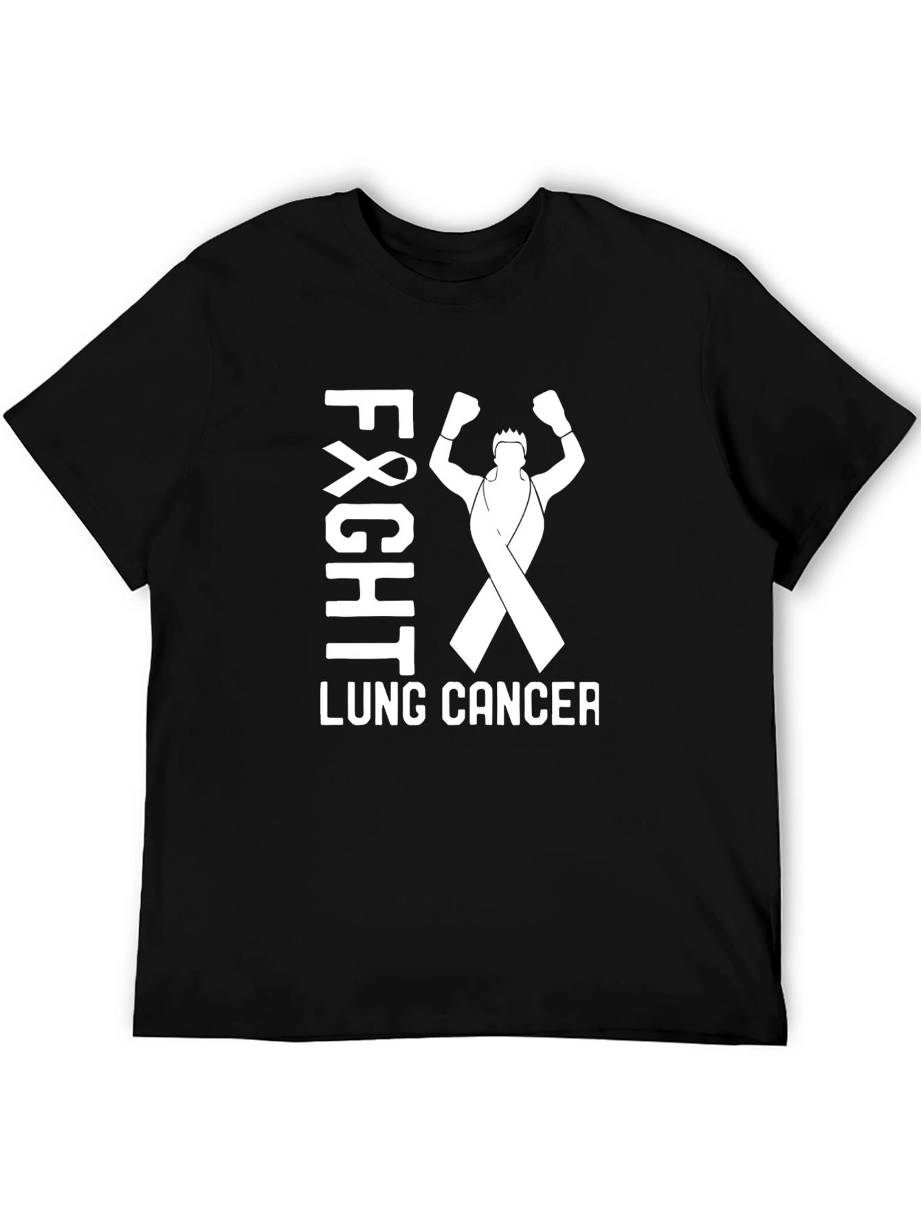 Black Fight Lung Cancer Awareness T-Shirt view 5