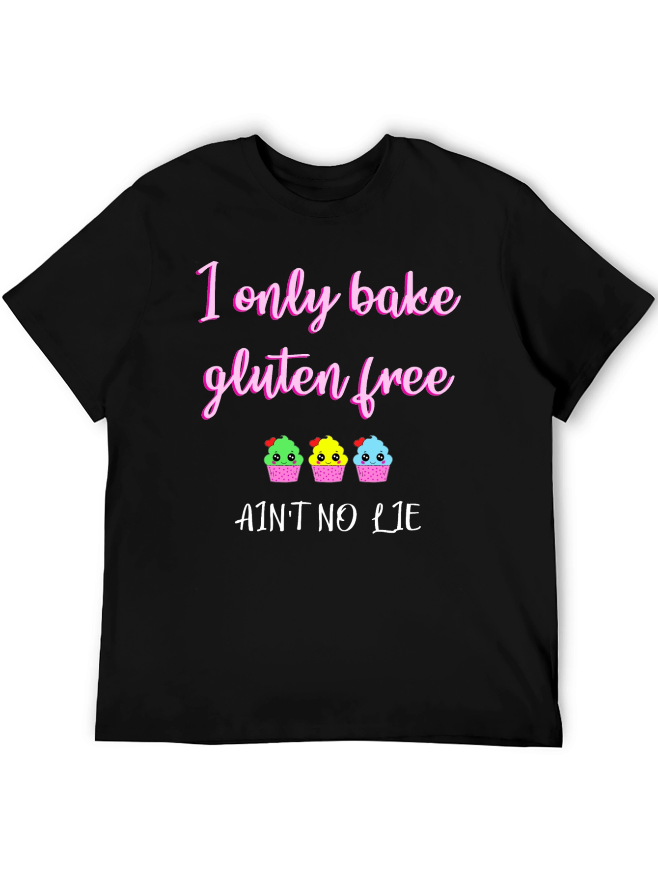 Black Gluten Free Baking T-Shirt - "Ain't No Lie" view 5