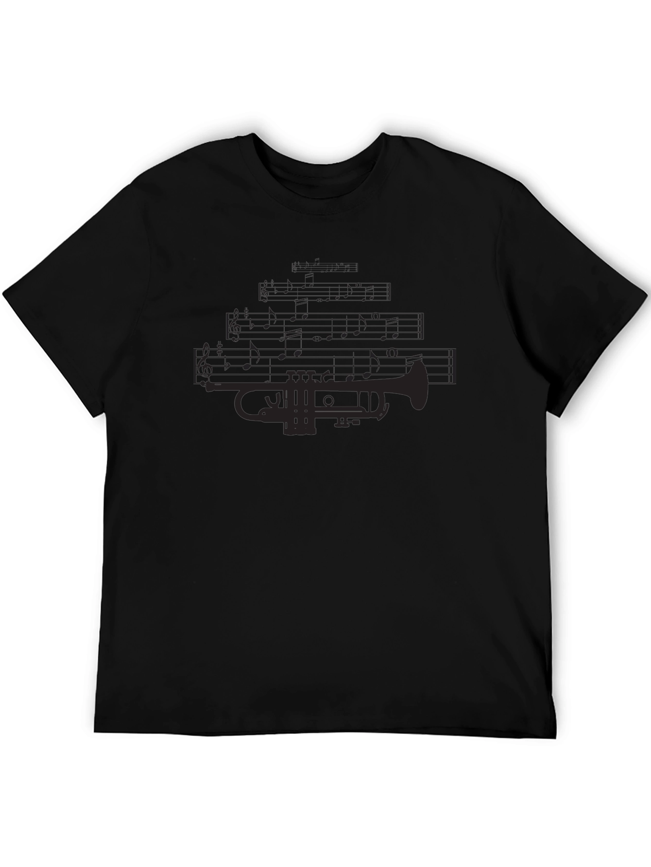 Black Trumpet Music T-Shirt view 5