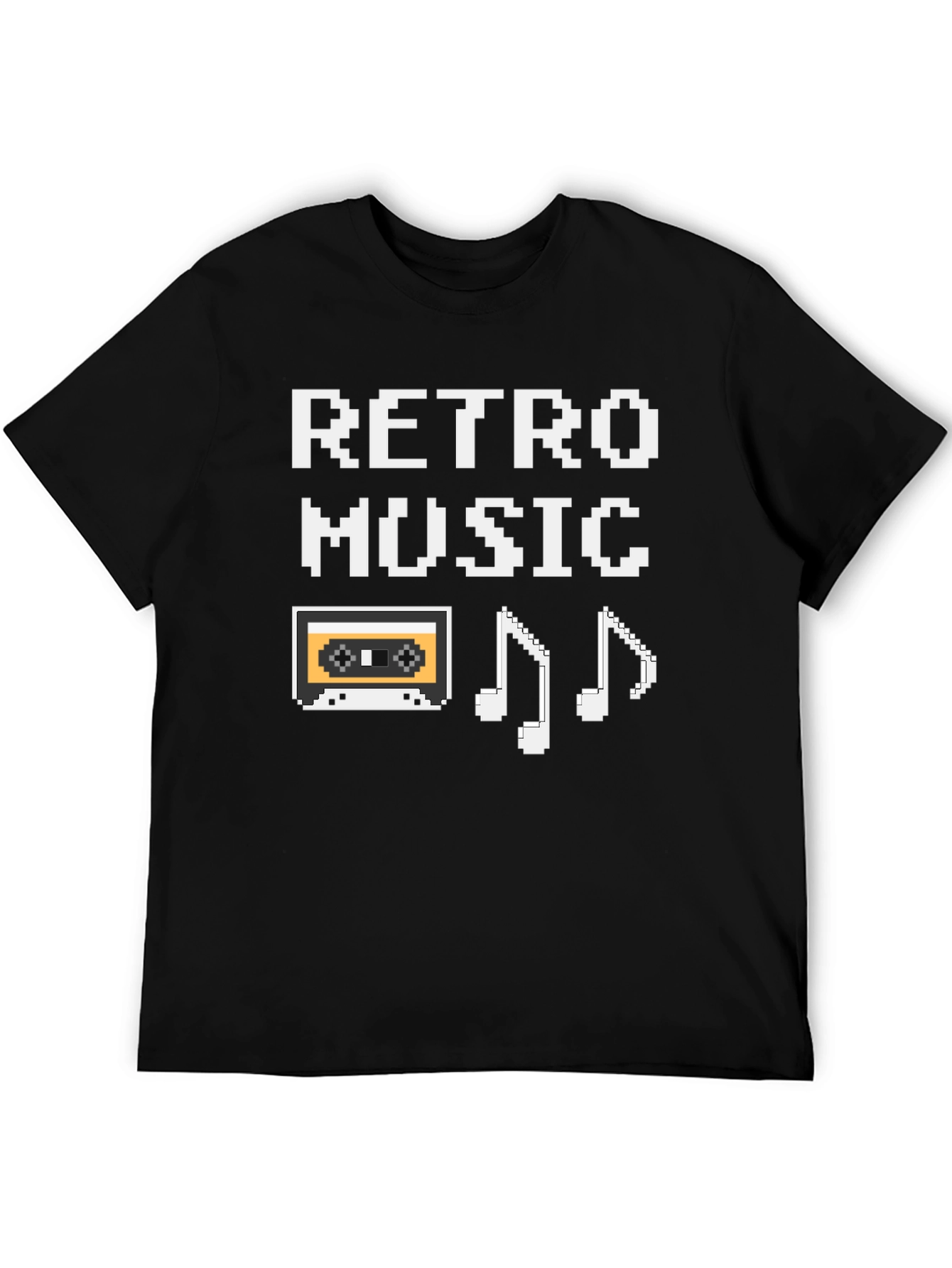Black Retro Music Pixel T-Shirt - Vintage 8-Bit Style! view 5