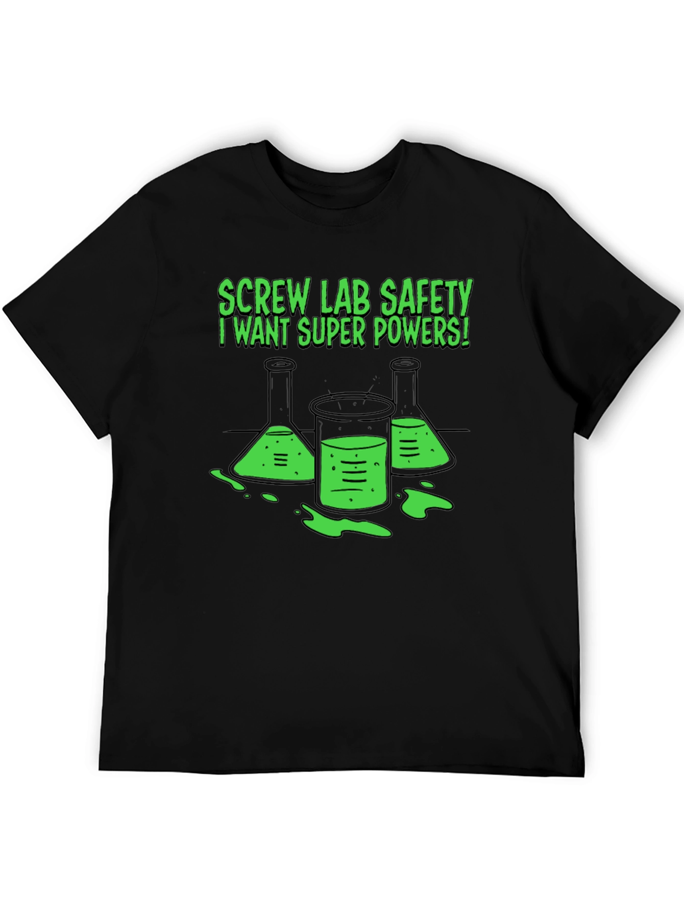 Black Screw Lab Safety T-Shirt - I Want Super Powers! view 5