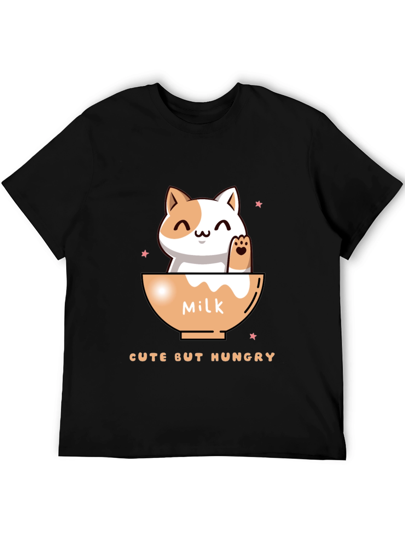 Black Cute But Hungry Cat Graphic Tee view 5