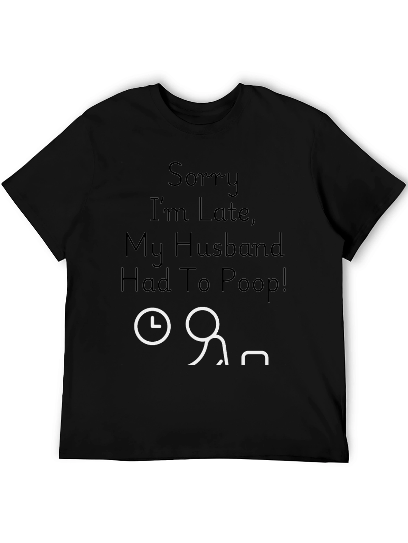 Black Funny "Husband Poop" Graphic Tee view 5