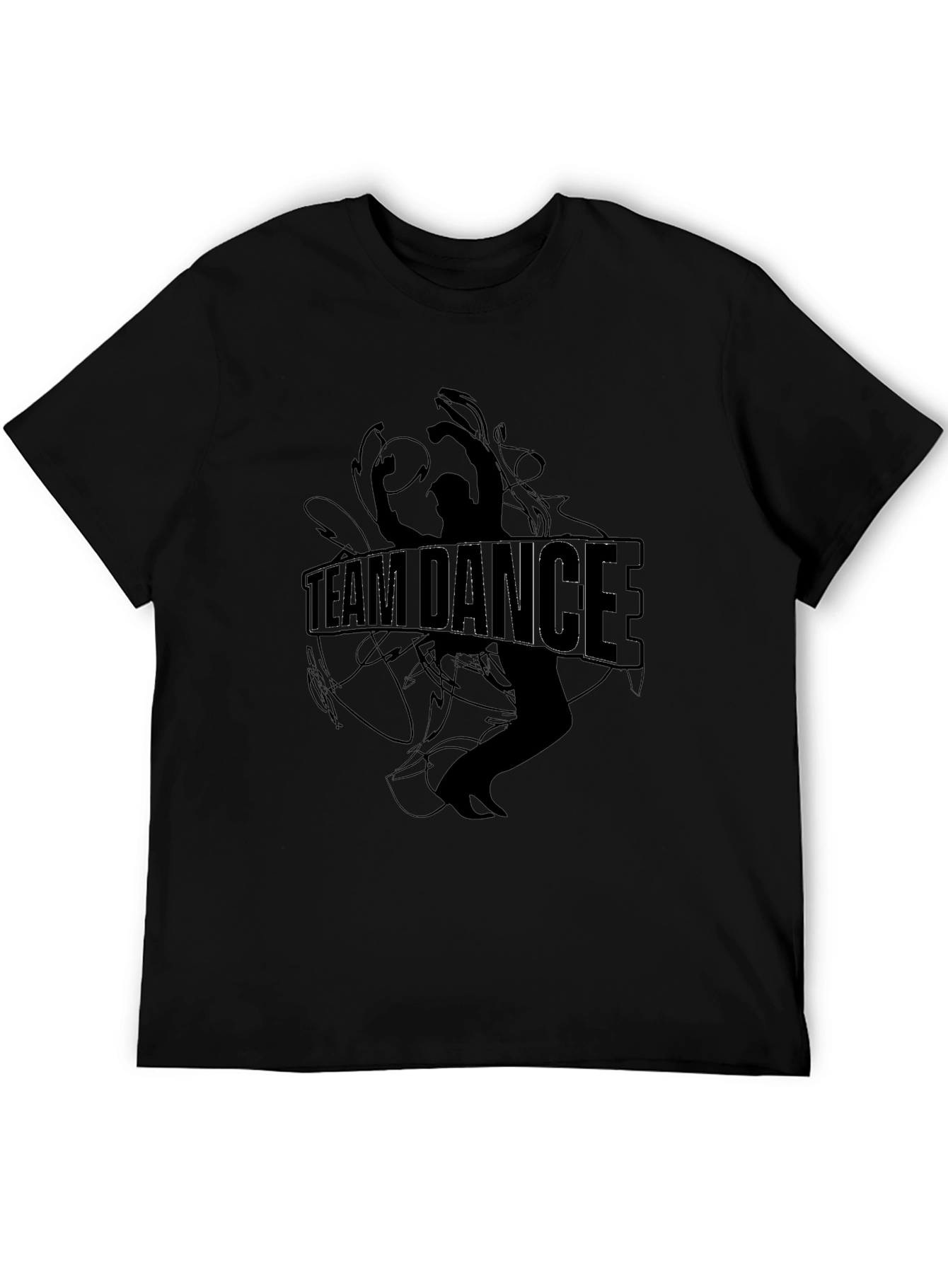 Black Team Dance Graphic Tee - Black Unisex T-Shirt view 5