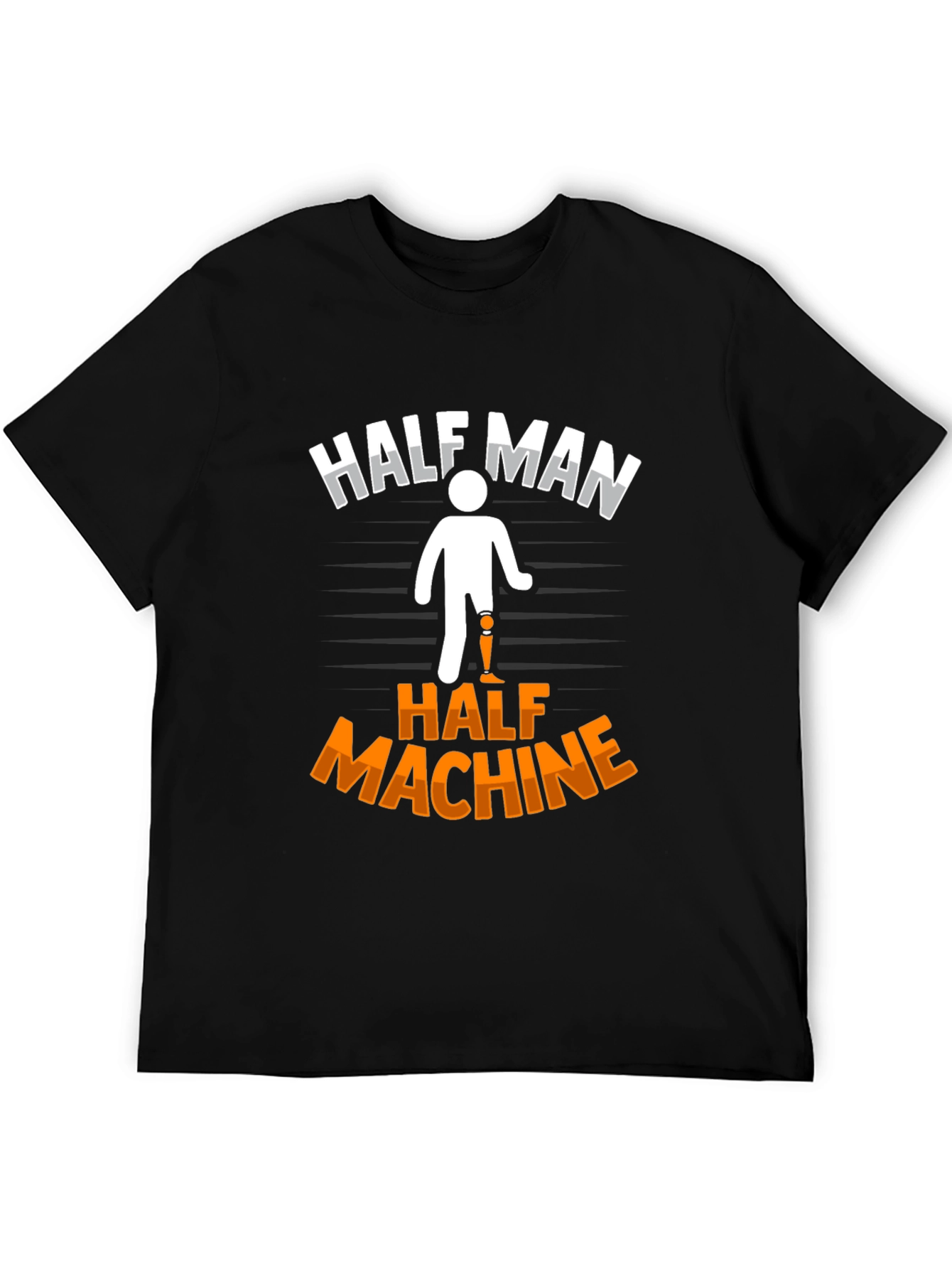 Black Half Man Half Machine Graphic Tee view 5