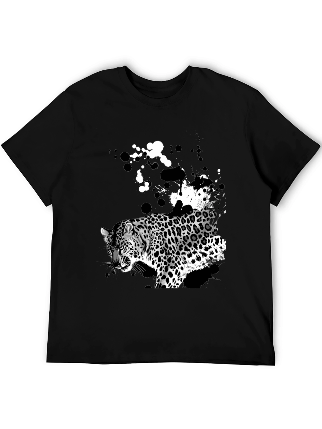 Black Leopard Print Graphic Tee view 5