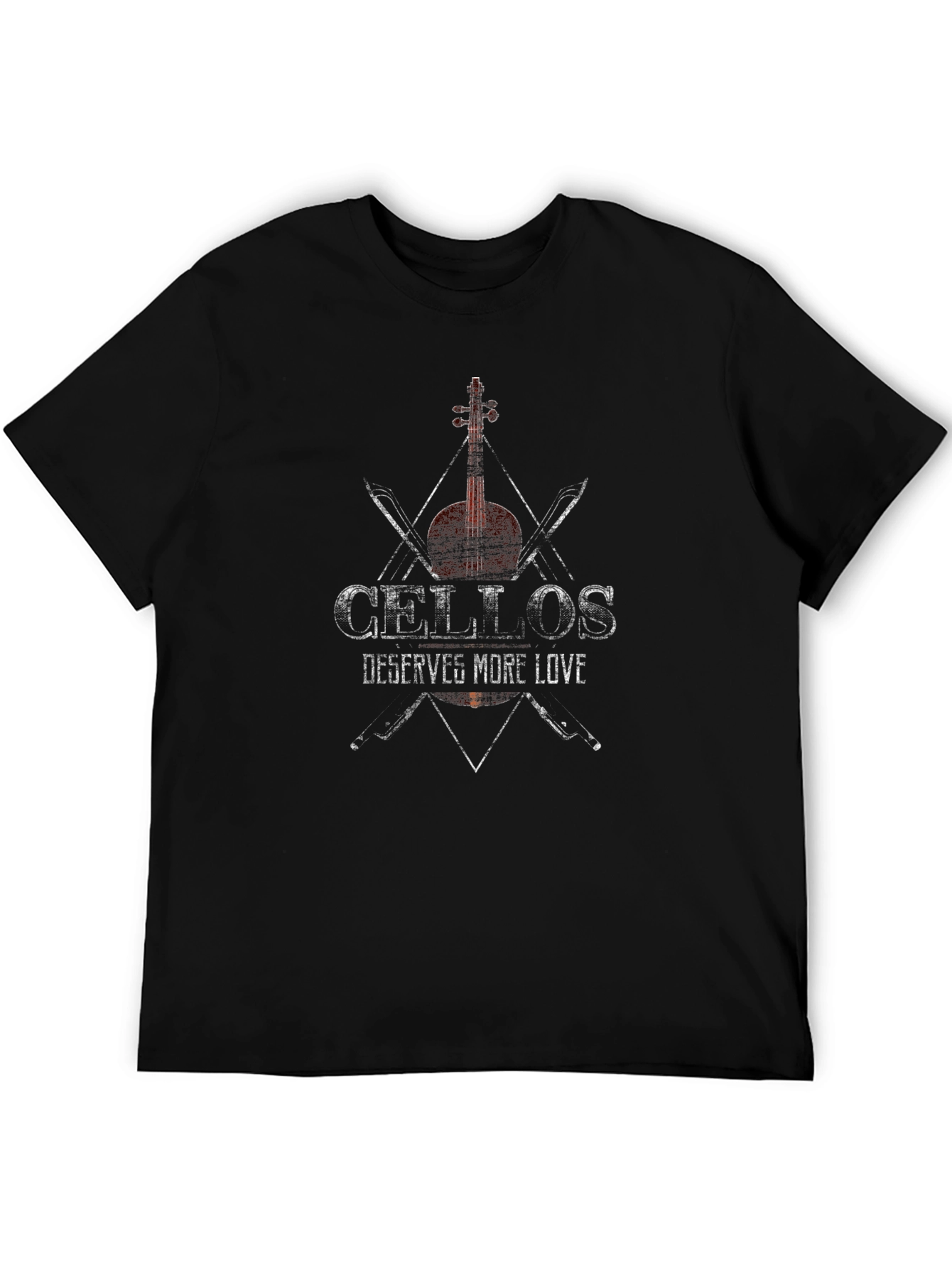 Black Cellos Deserve More Love T-Shirt - Music Lover Tee view 5
