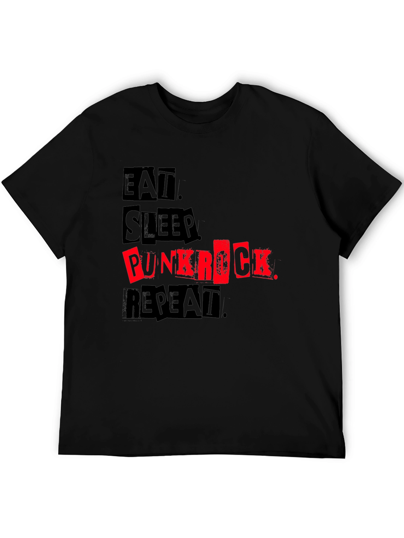 Black Eat Sleep Punk Rock Repeat Black Tee view 5