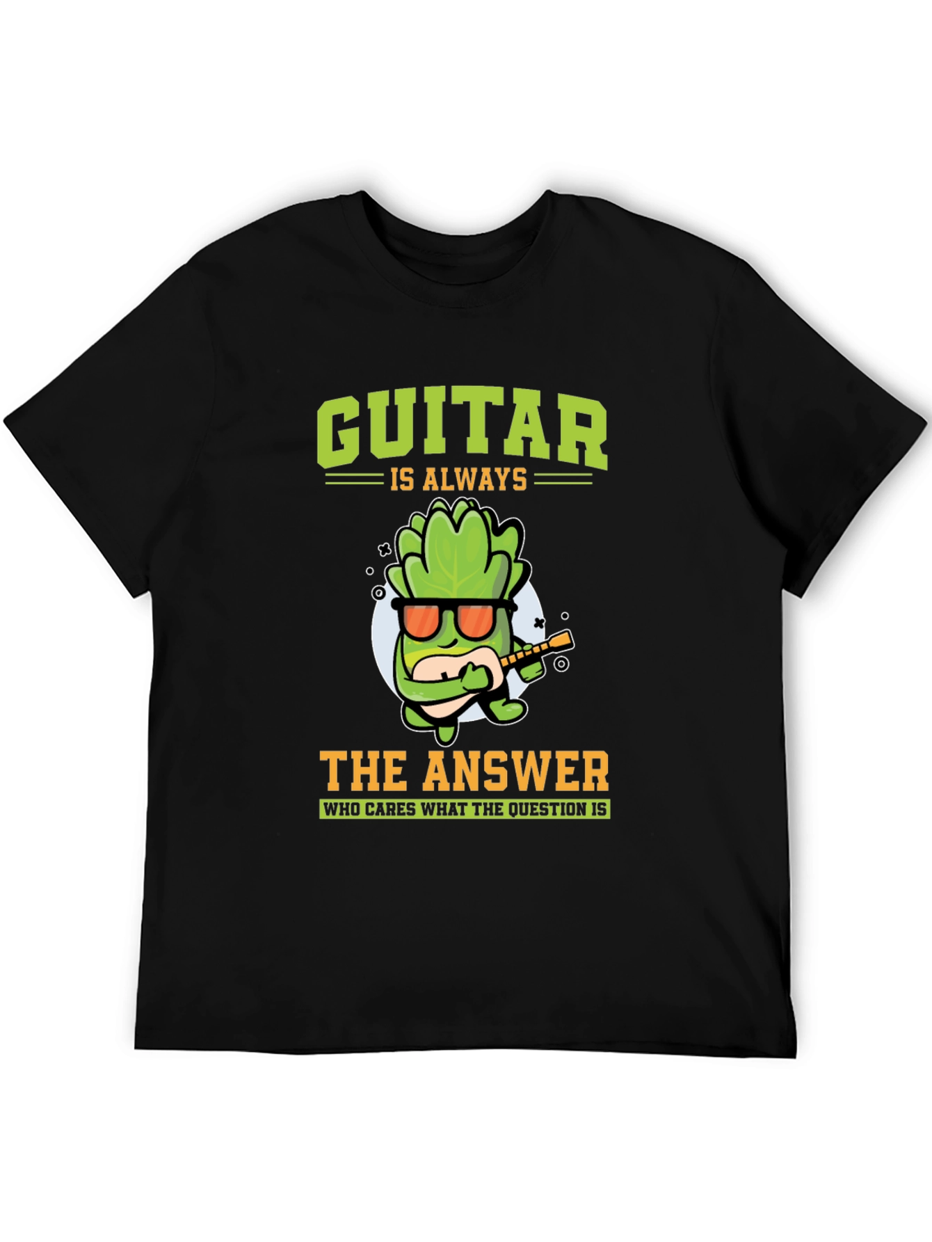 Black Guitar Is Always The Answer Graphic T-Shirt view 5