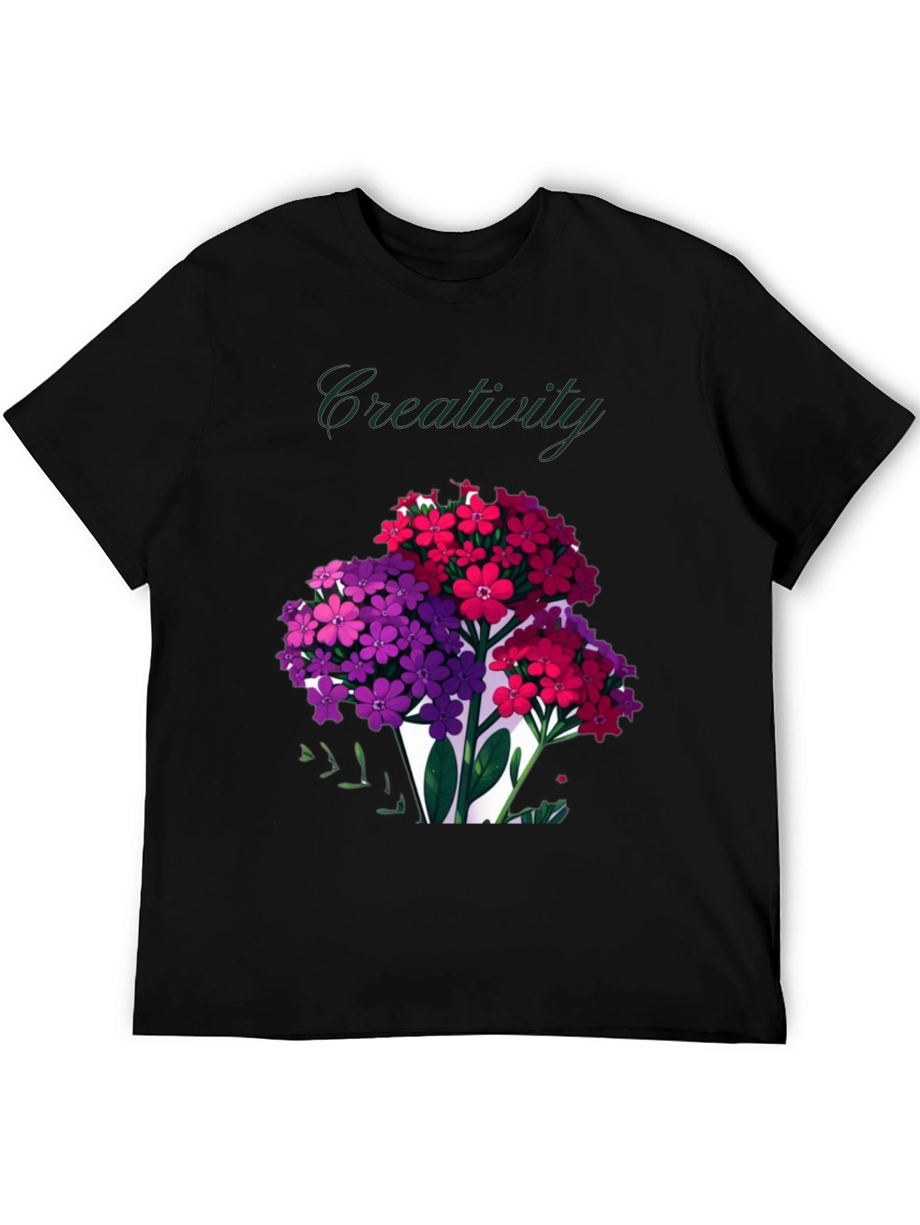Black Creativity Blooms Graphic T-Shirt view 5