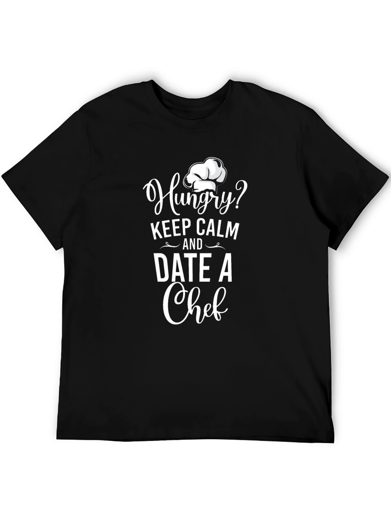 Black Funny Hungry? Date a Chef Black T-Shirt view 5