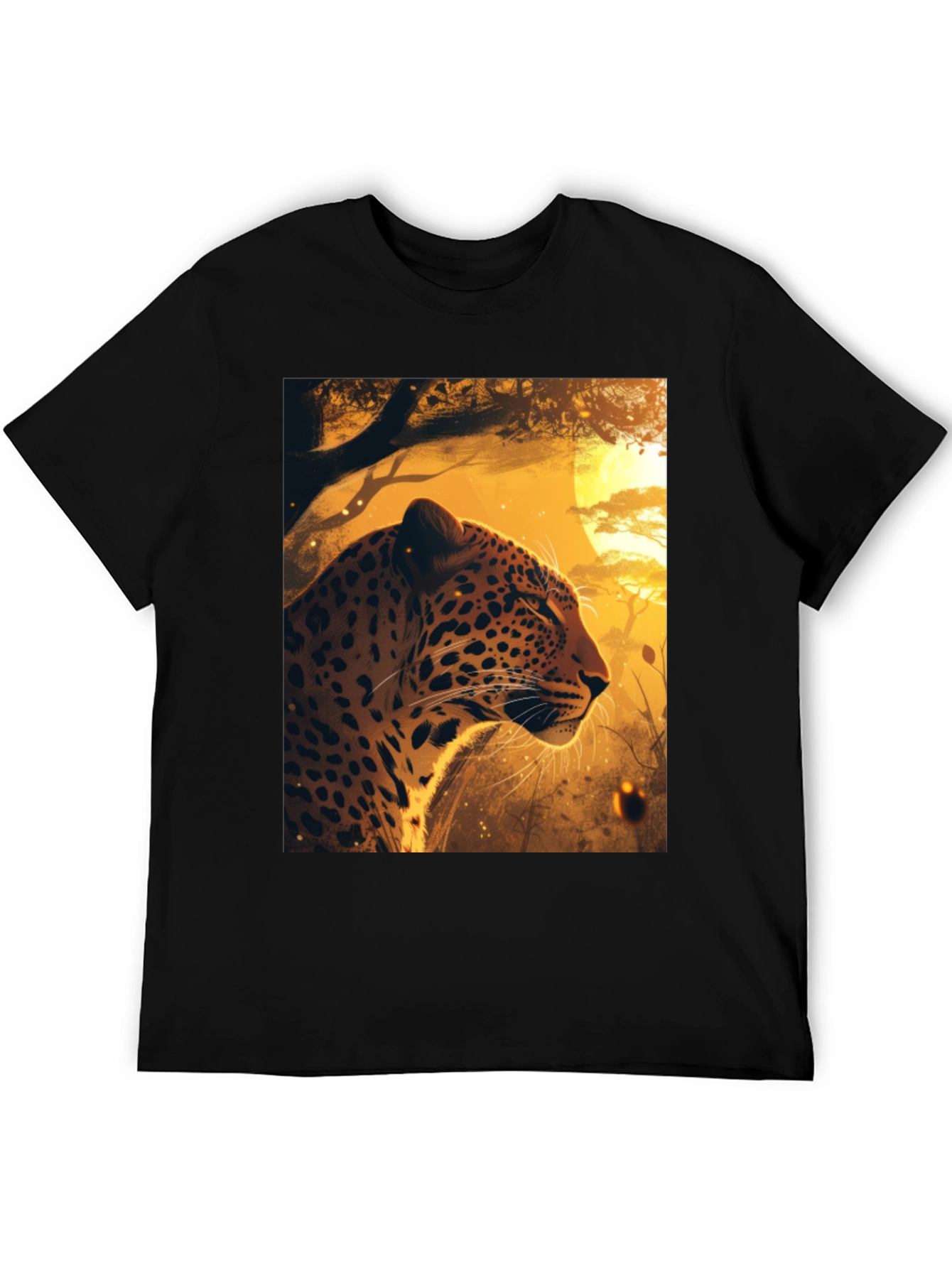 Black Leopard Graphic Tee - Wild Style Black T-Shirt view 5