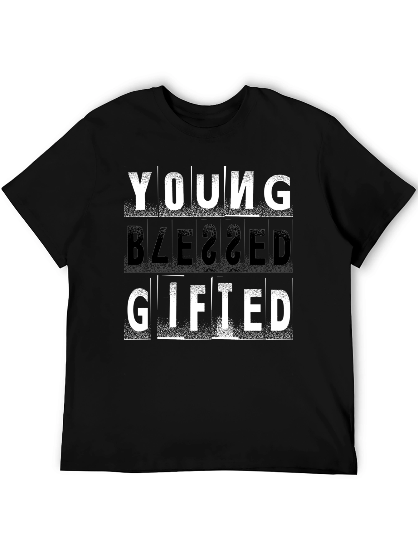 Black Young Blessed Gifted T-Shirt view 5