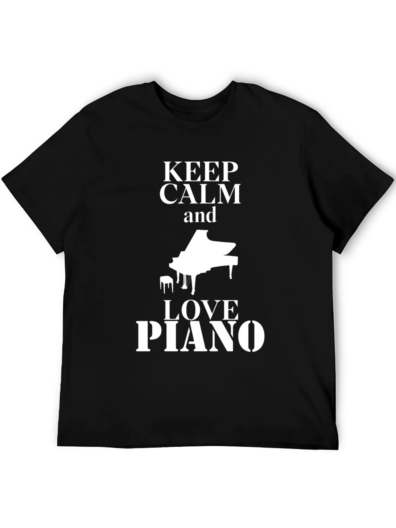 Black Keep Calm & Love Piano Black T-Shirt view 5