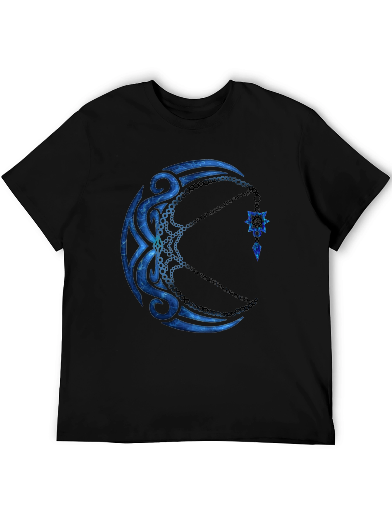 Black Tribal Moon Graphic Black T-Shirt view 5