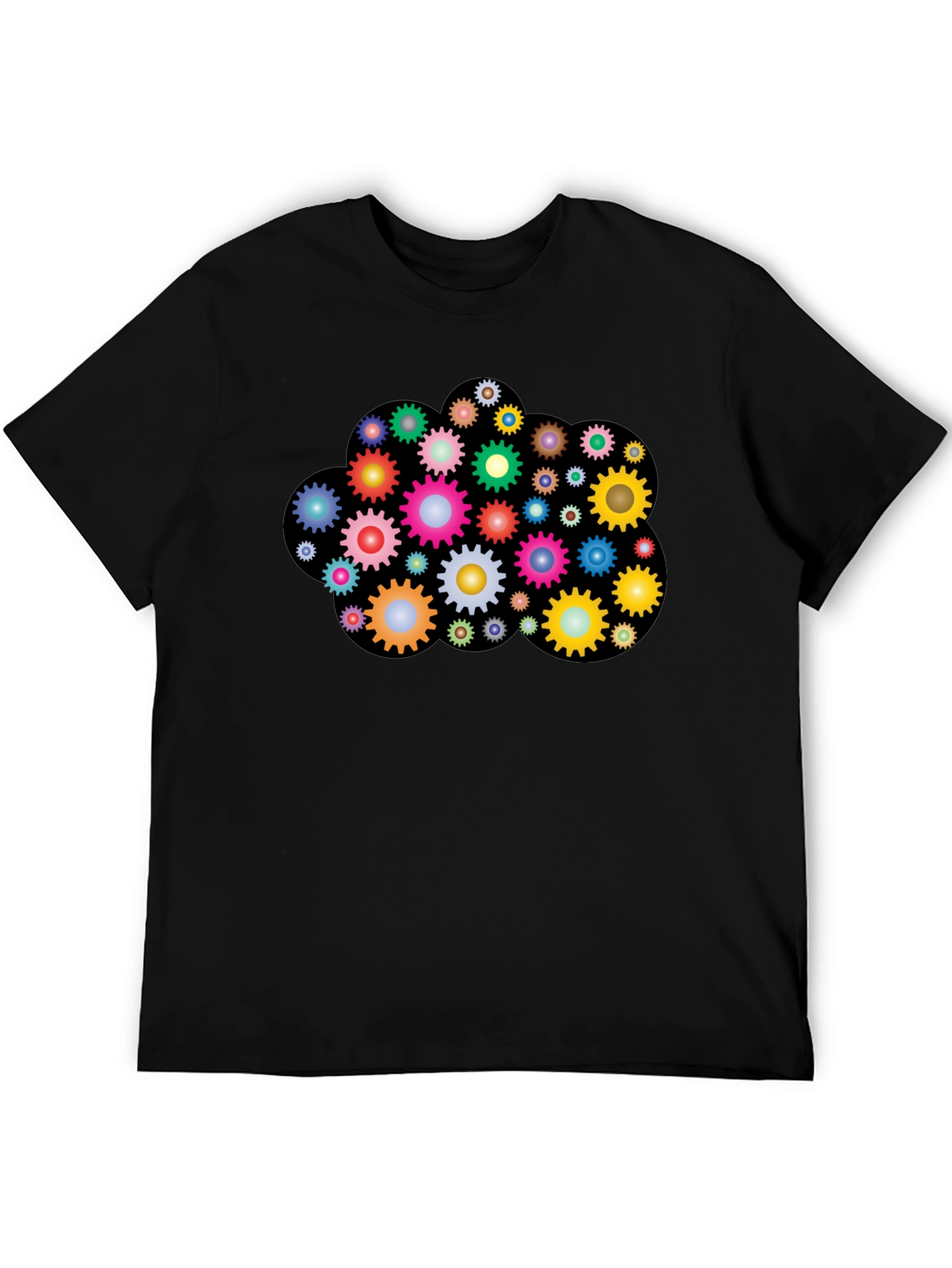 Black Gear Cloud Graphic T-Shirt - Black view 5