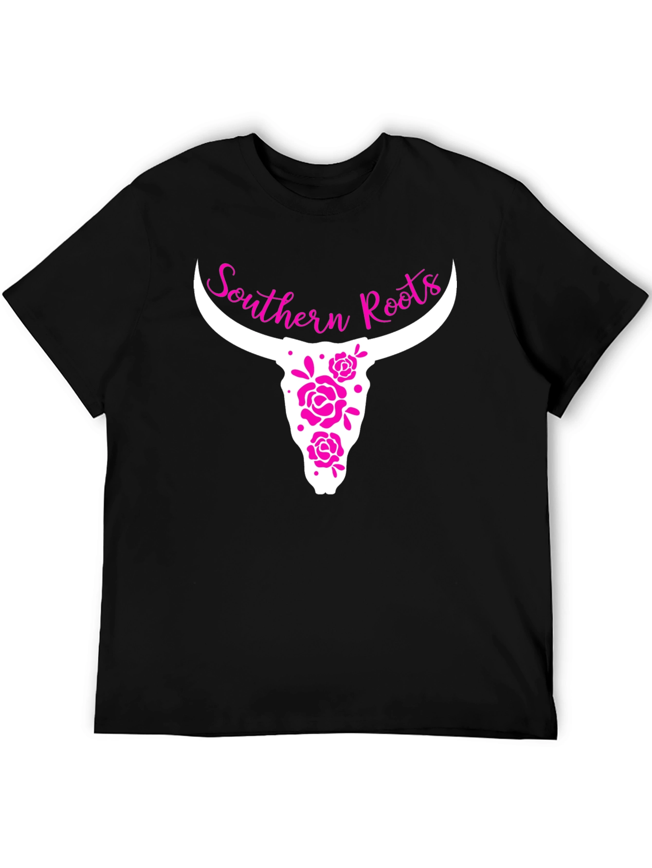 Black Southern Roots Bull Skull Graphic Tee view 5