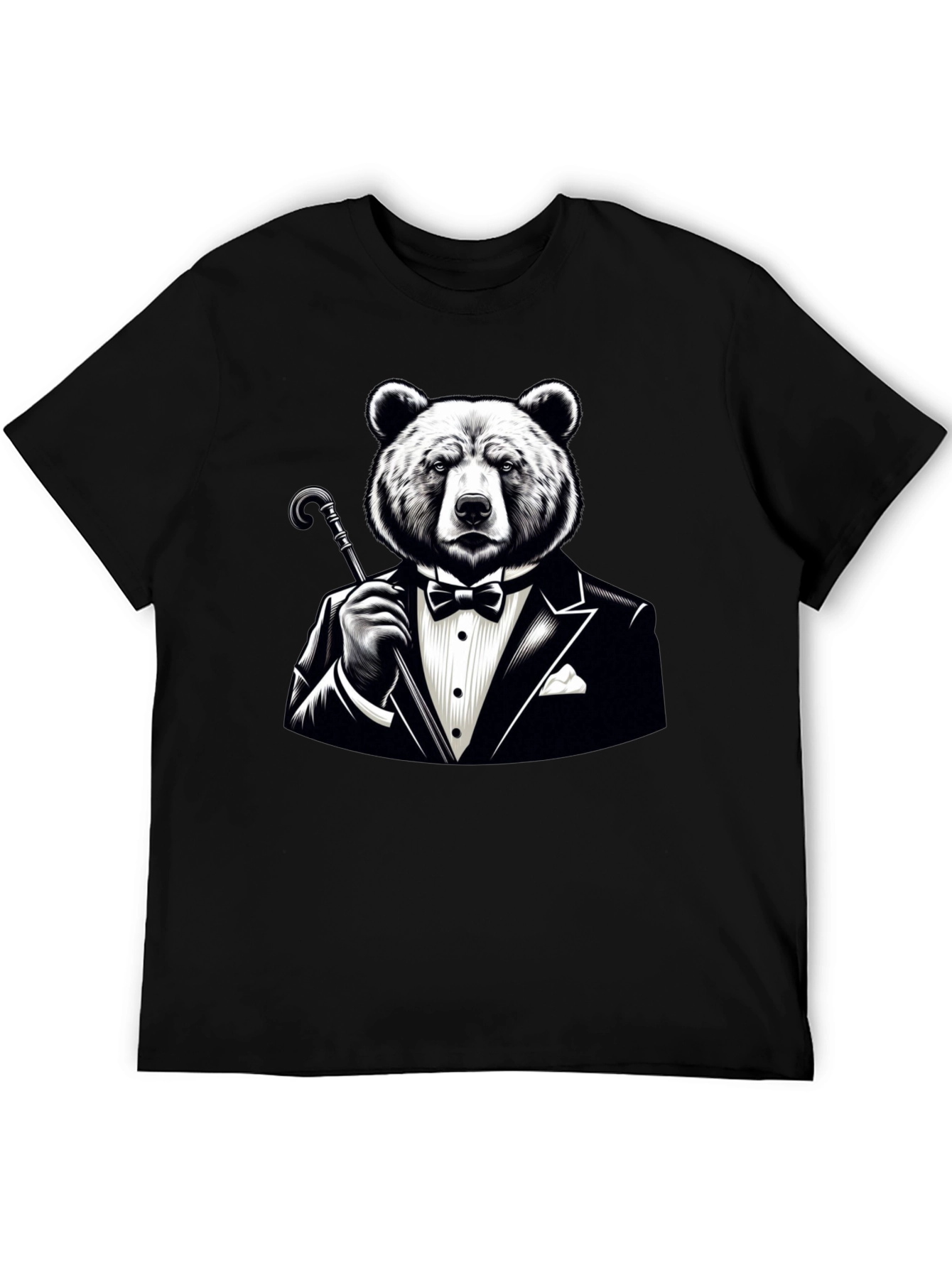 Black Bear in Tuxedo Graphic T-Shirt - Stylish Novelty Tee view 5