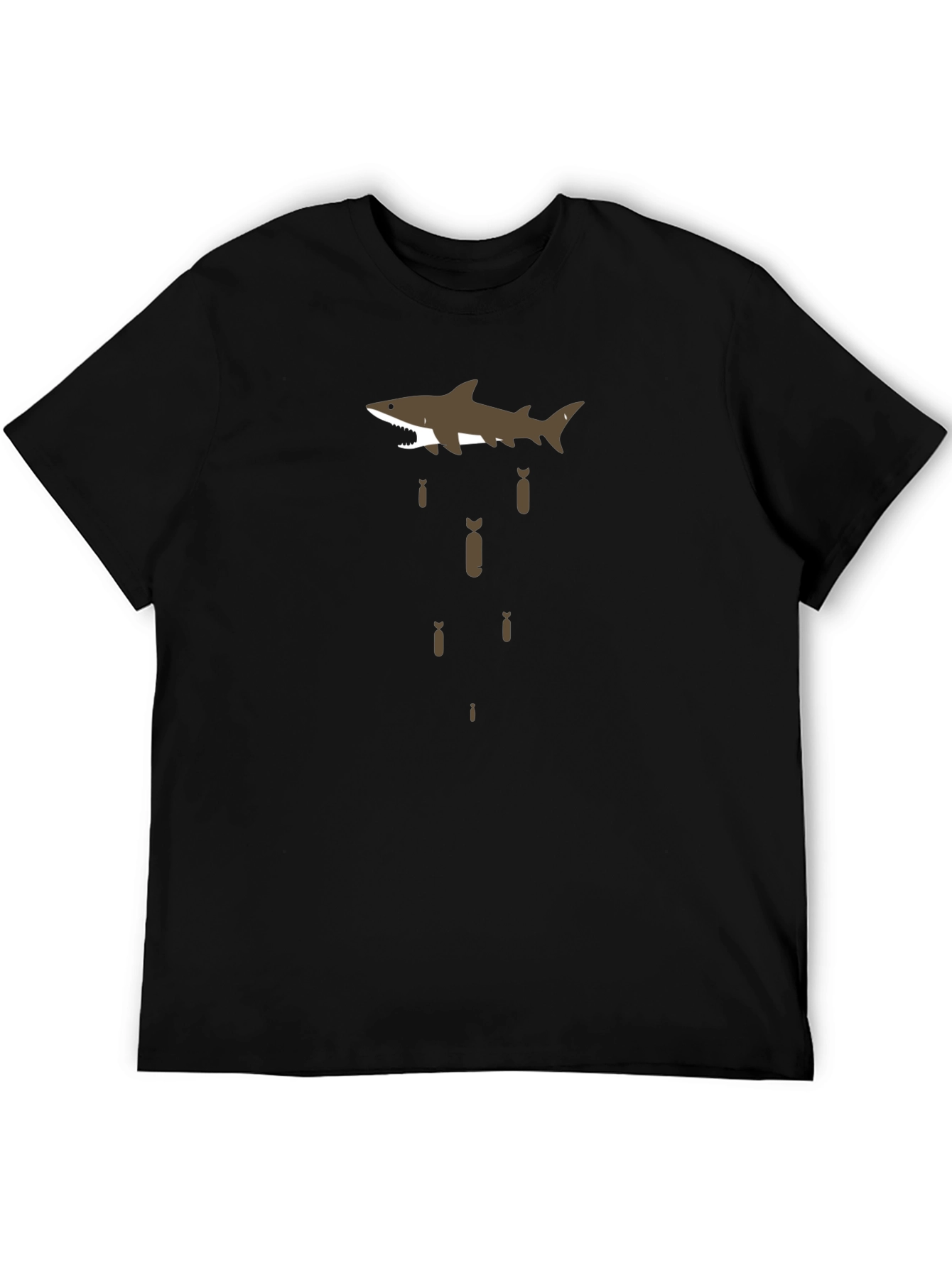 Black Shark Bombing Graphic Tee - Black Cotton T-Shirt view 5