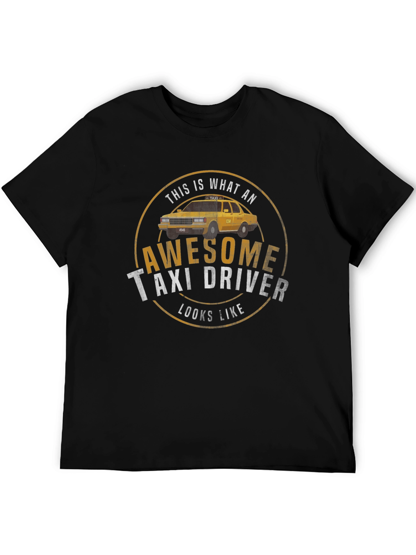Black Awesome Taxi Driver T-Shirt - Classic Design view 5
