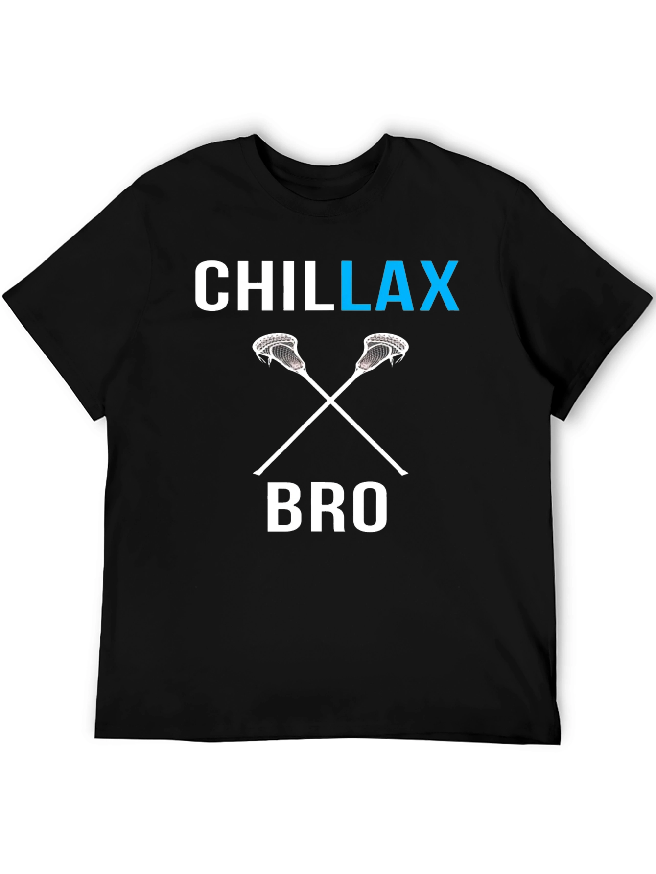 Black Chillax Bro Lacrosse Graphic T-Shirt view 5