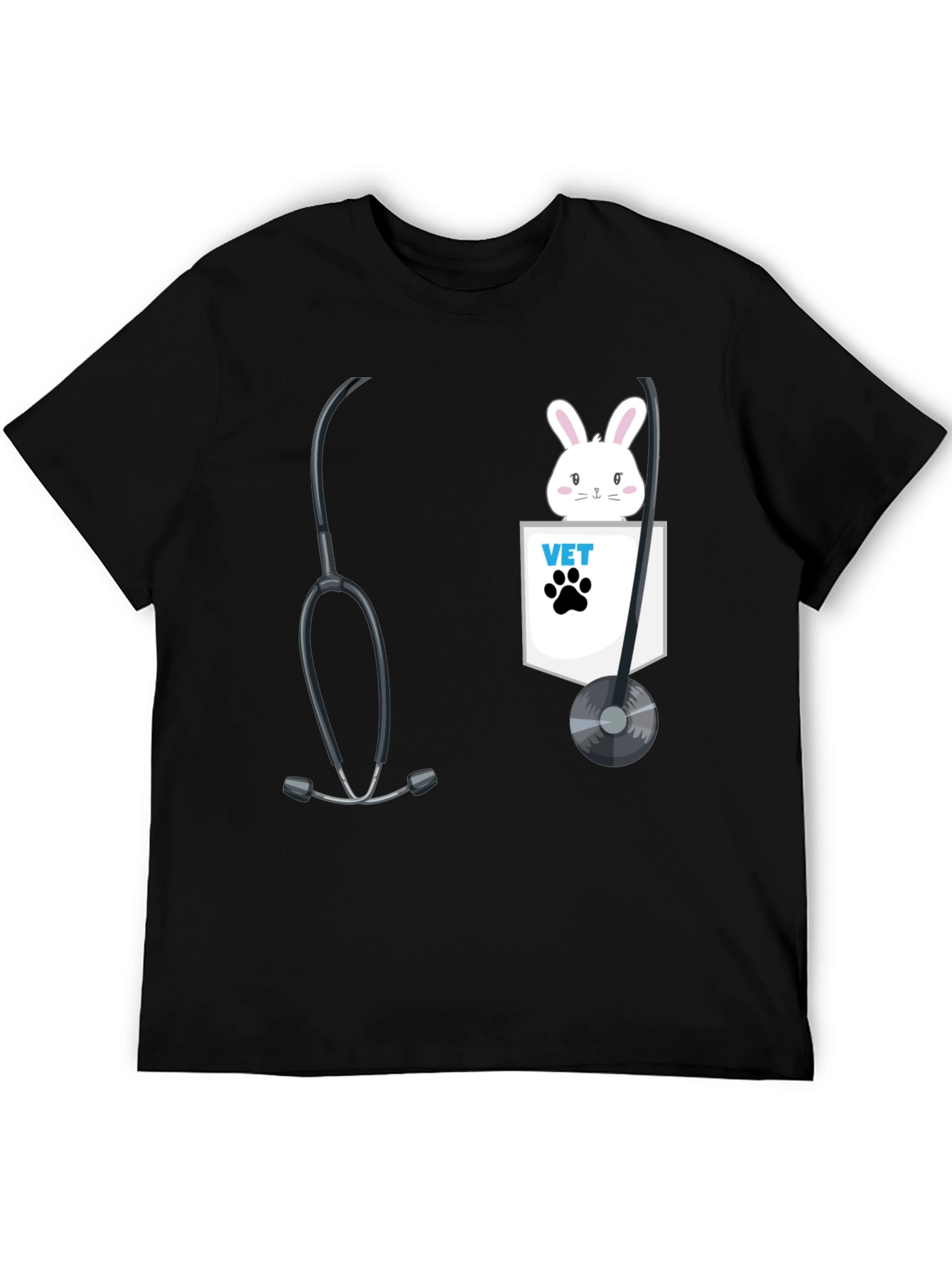 Black Vet Bunny Pocket T-Shirt view 5