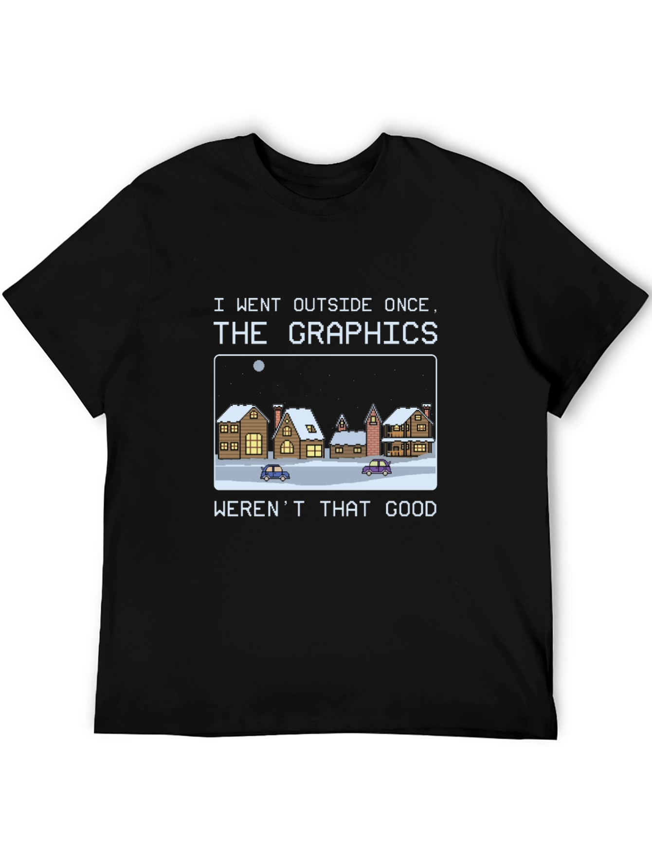 Black Funny Graphics T-Shirt - Gamer Pixel Art Tee view 5