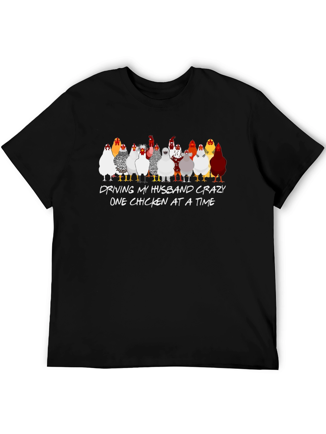 Black Crazy Chicken Lady T-Shirt view 5