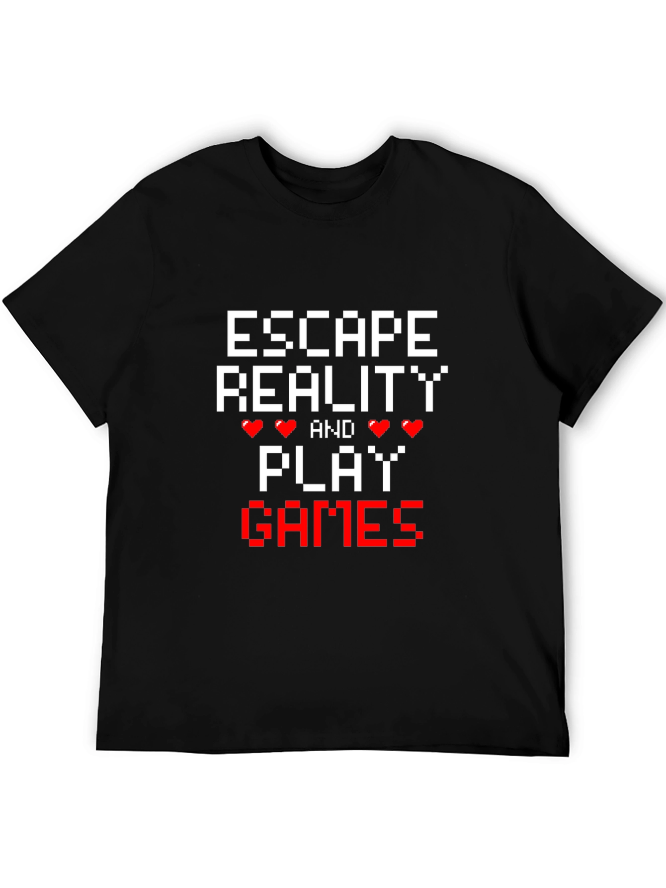 Black Escape Reality T-Shirt - Gamer Pixel Graphic Tee view 5