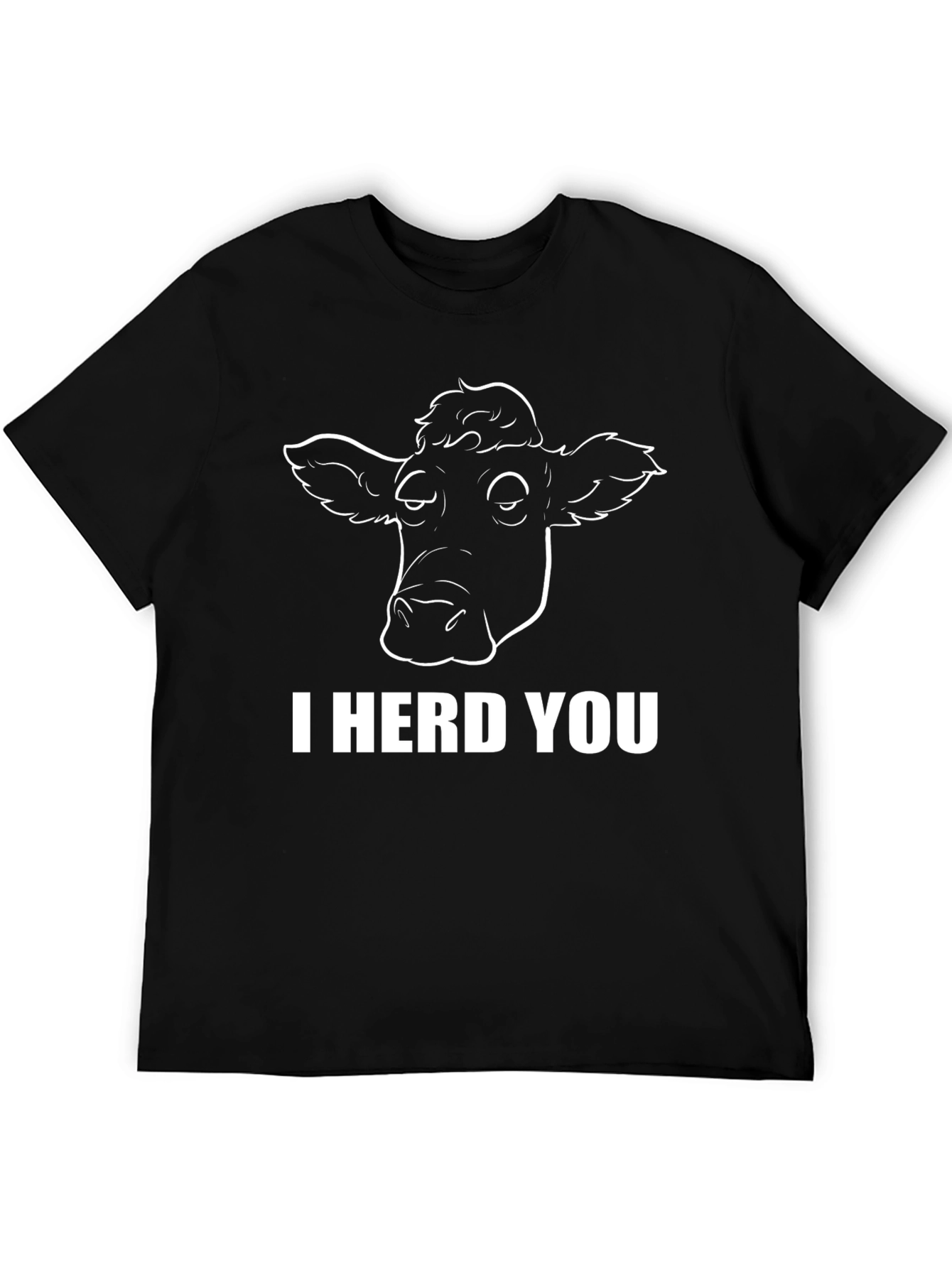 Black Funny Cow T-Shirt - I Herd You Tee view 5