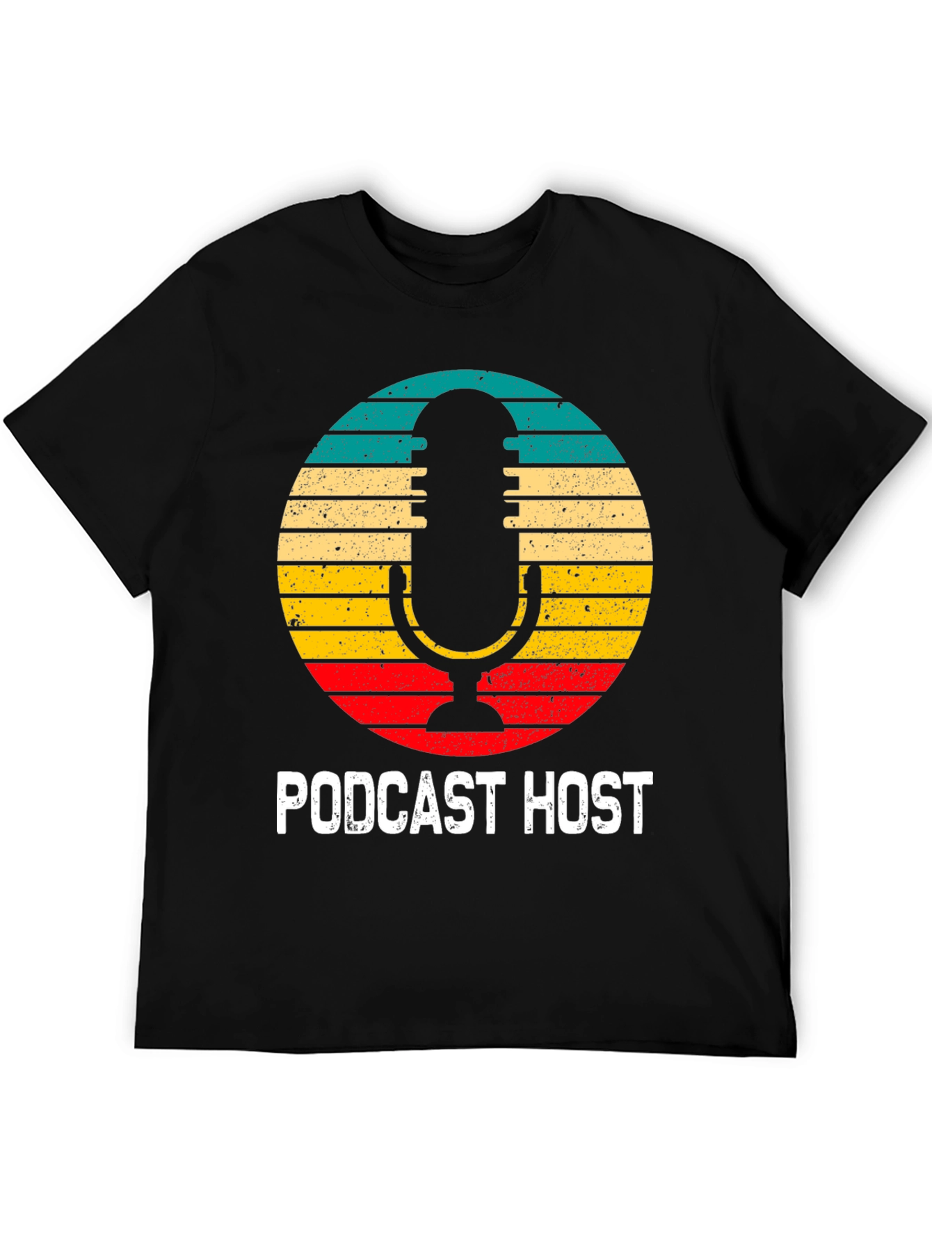 Black Podcast Host Retro T-Shirt view 5