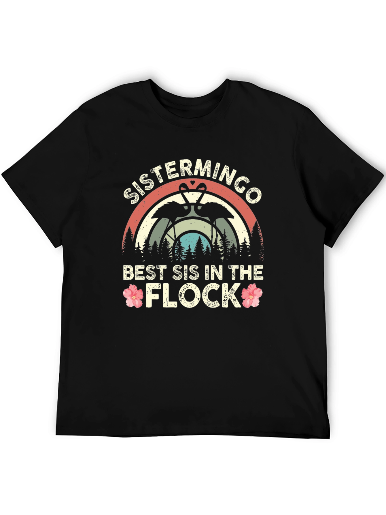 Black Sistermingo Best Sis in the Flock Black T-Shirt view 5